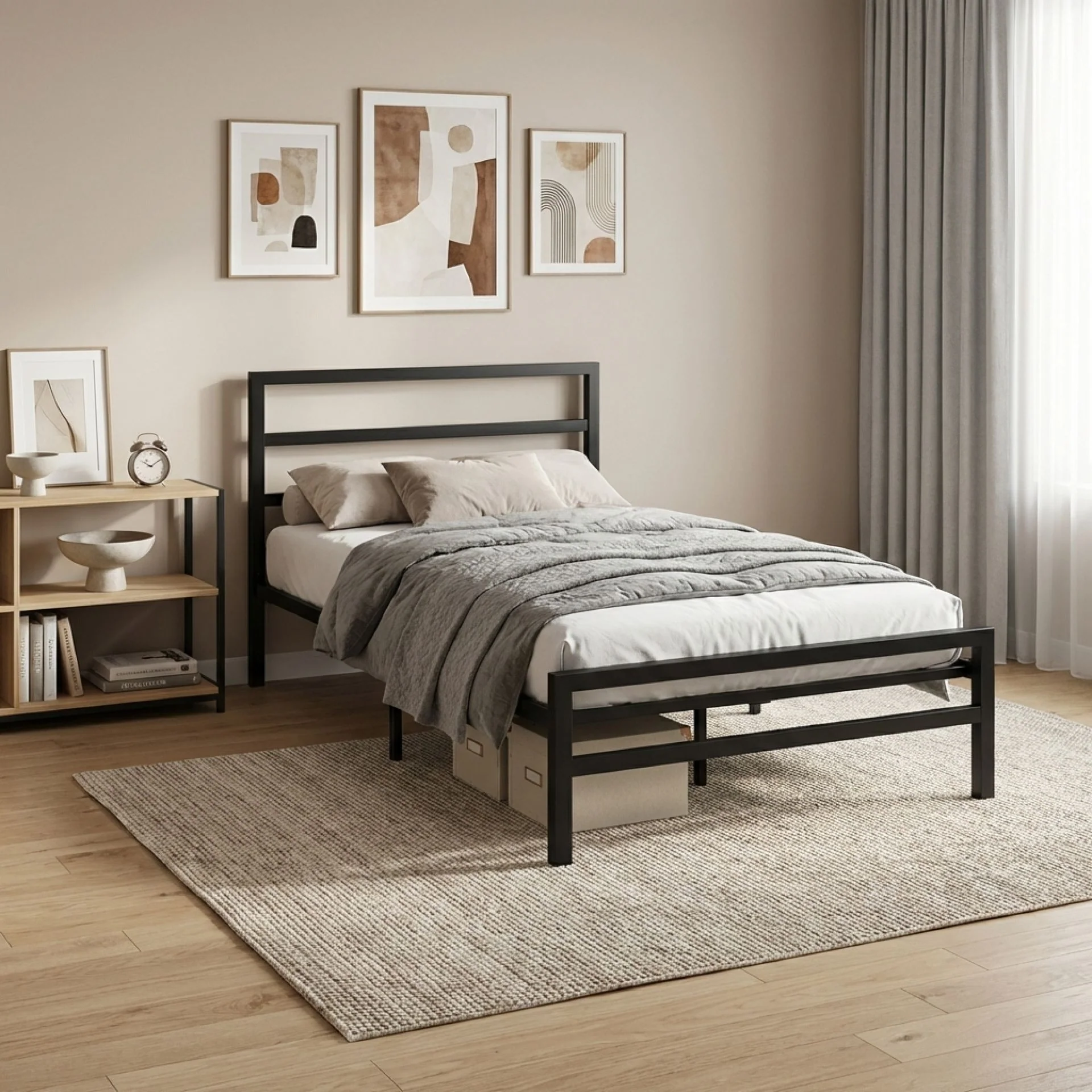 Dowe King Single Metal Bed Frame - Black - Image 7