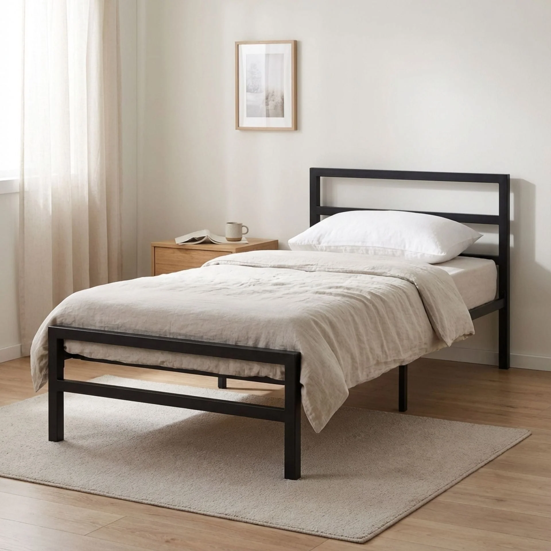 Dowe Single Metal Bed Frame - Black - Image 3