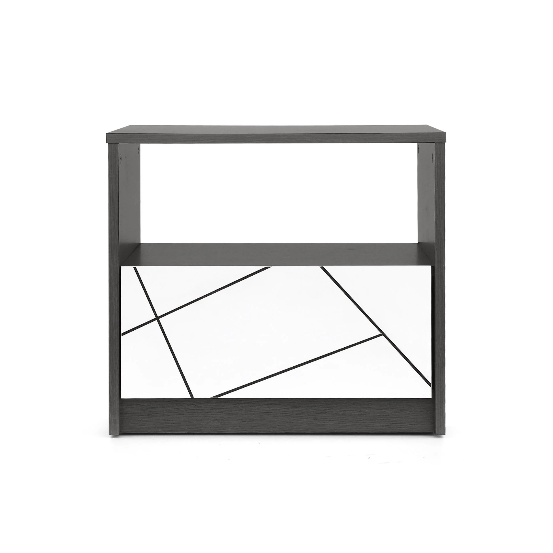 Dustin Bedside Table - Oak Grey + White - Image 7