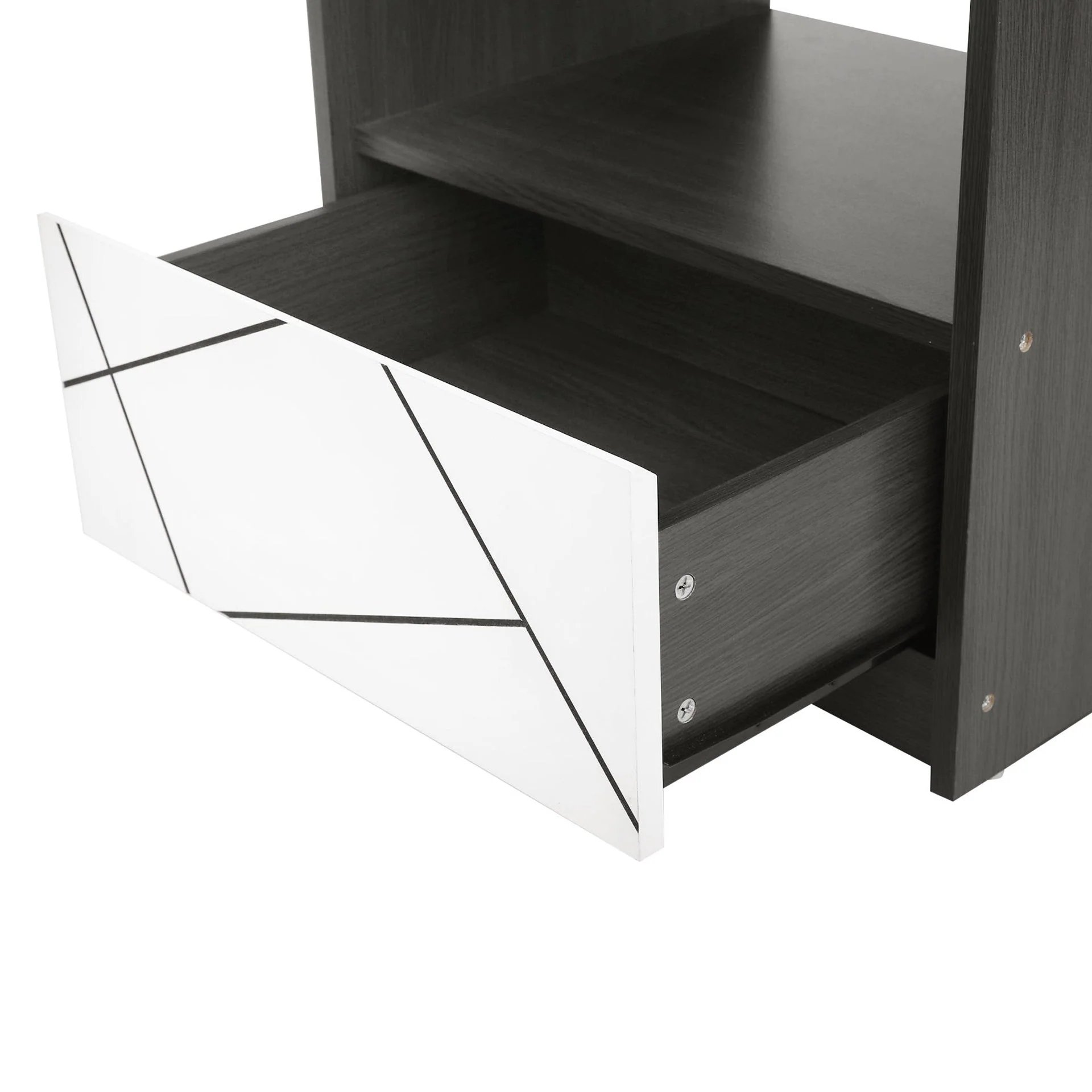 Dustin Bedside Table - Oak Grey + White - Image 9