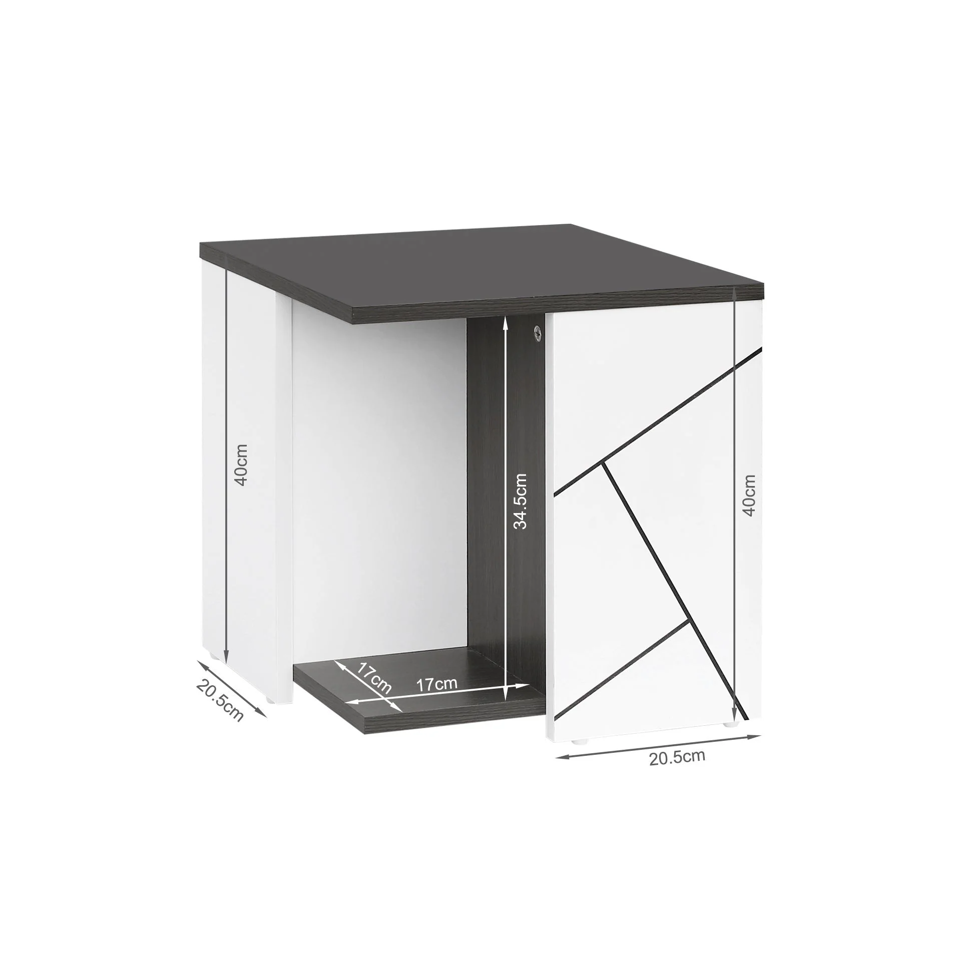 Dustin Side Table - Oak Grey + White - Image 12