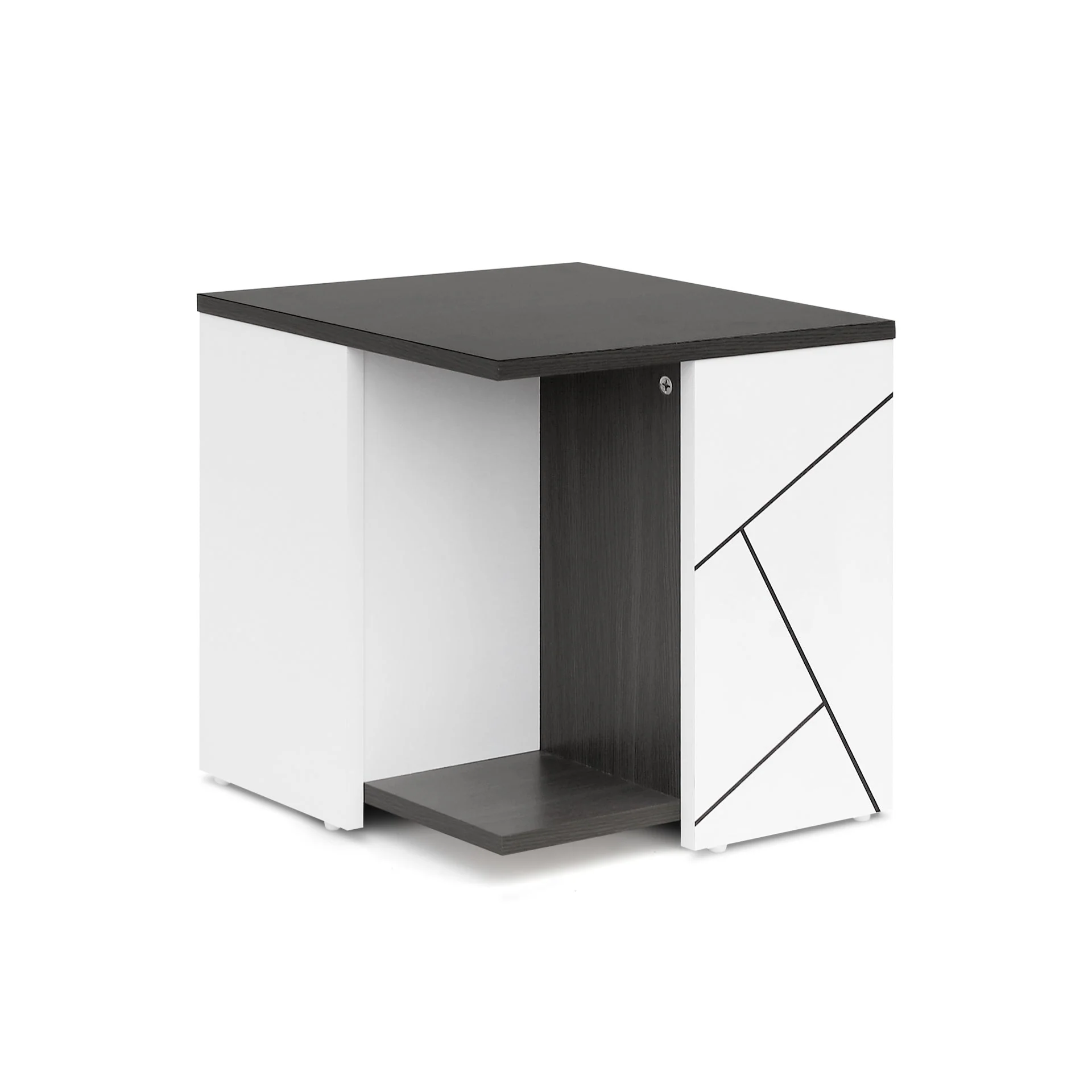 Dustin Side Table - Oak Grey + White - Image 6