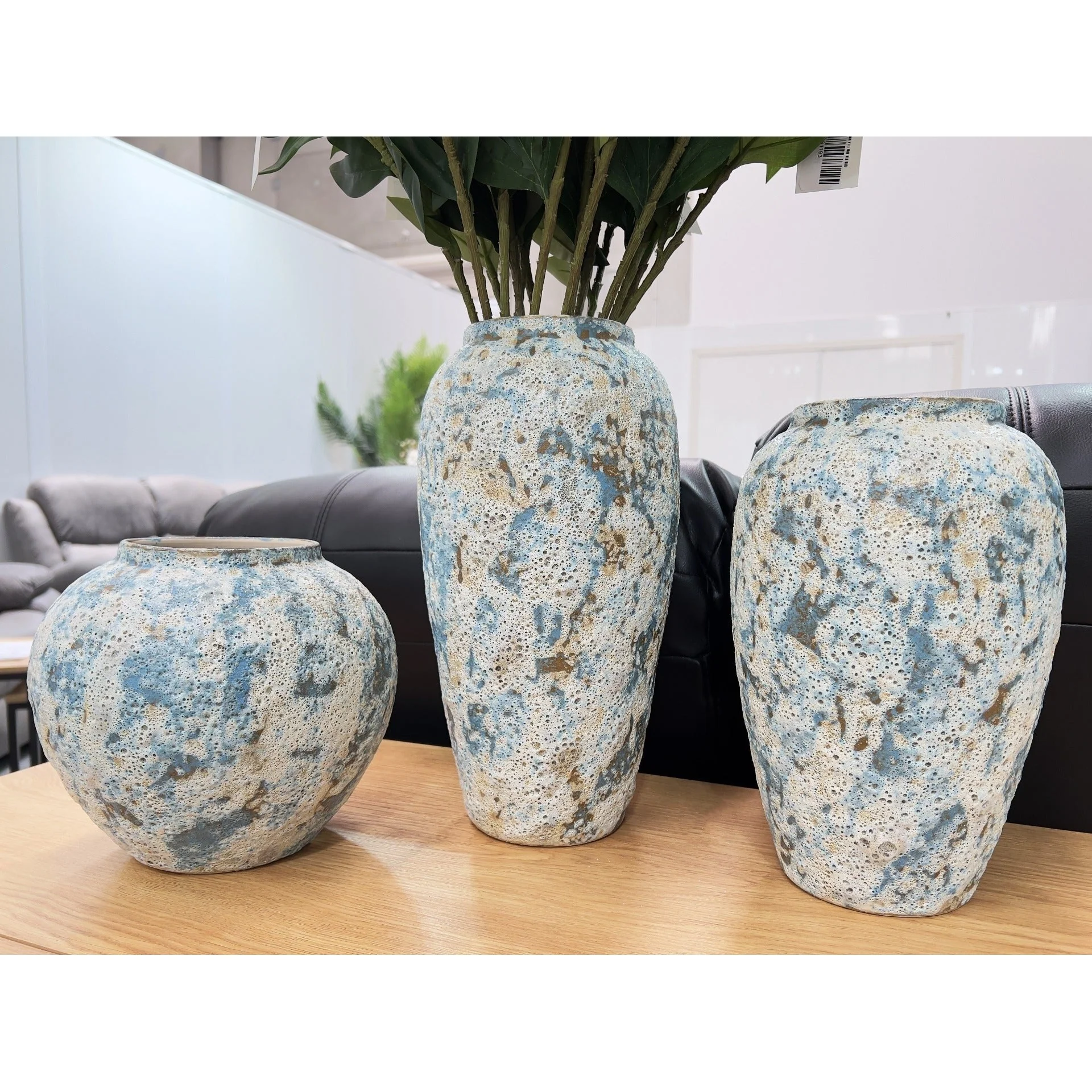 Elara Ceramic Vase Blue - Small - Image 2