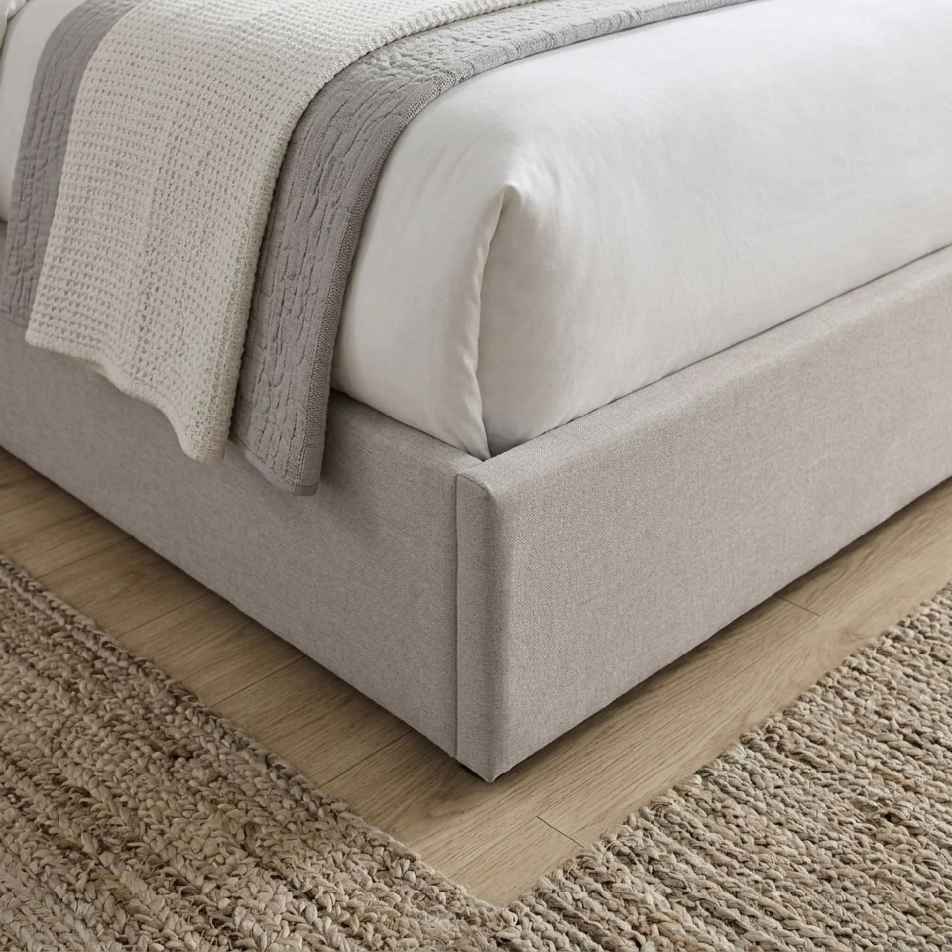 Elara Queen Bed Frame with 4 Drawers - Beige - Image 8