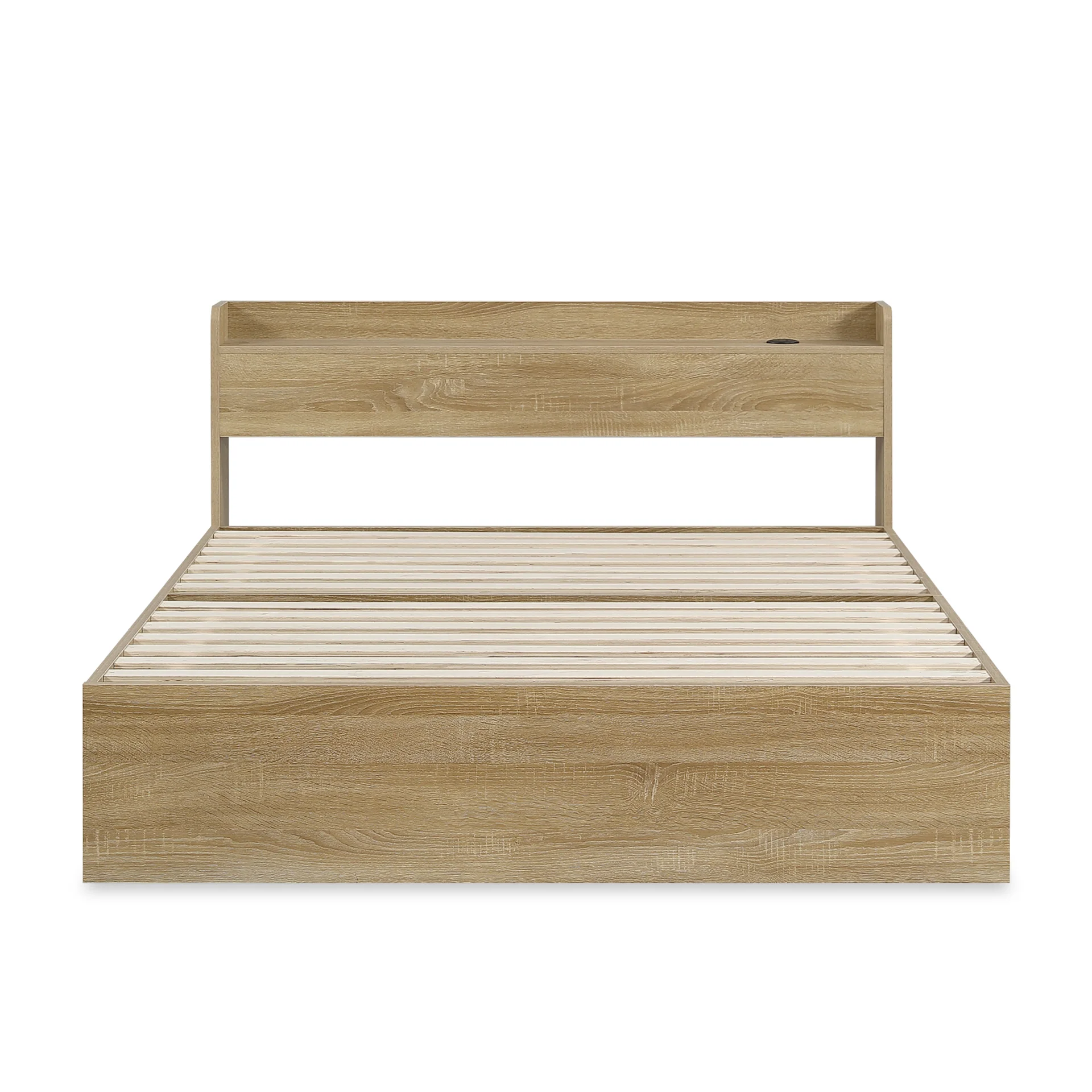 Elda Double Bed Frame with USB Port & Drawers - Natural - Image 8