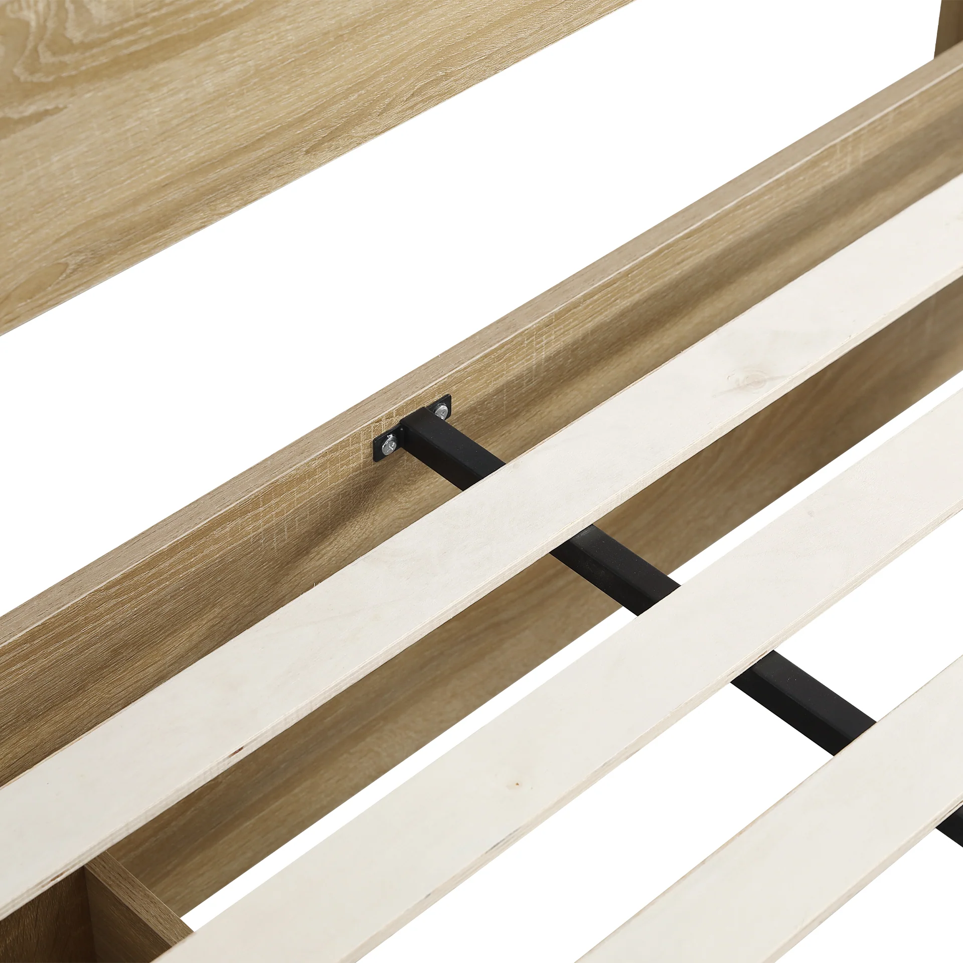 Elda King Single Bed Frame with USB Port & Drawers - Natural - Image 13