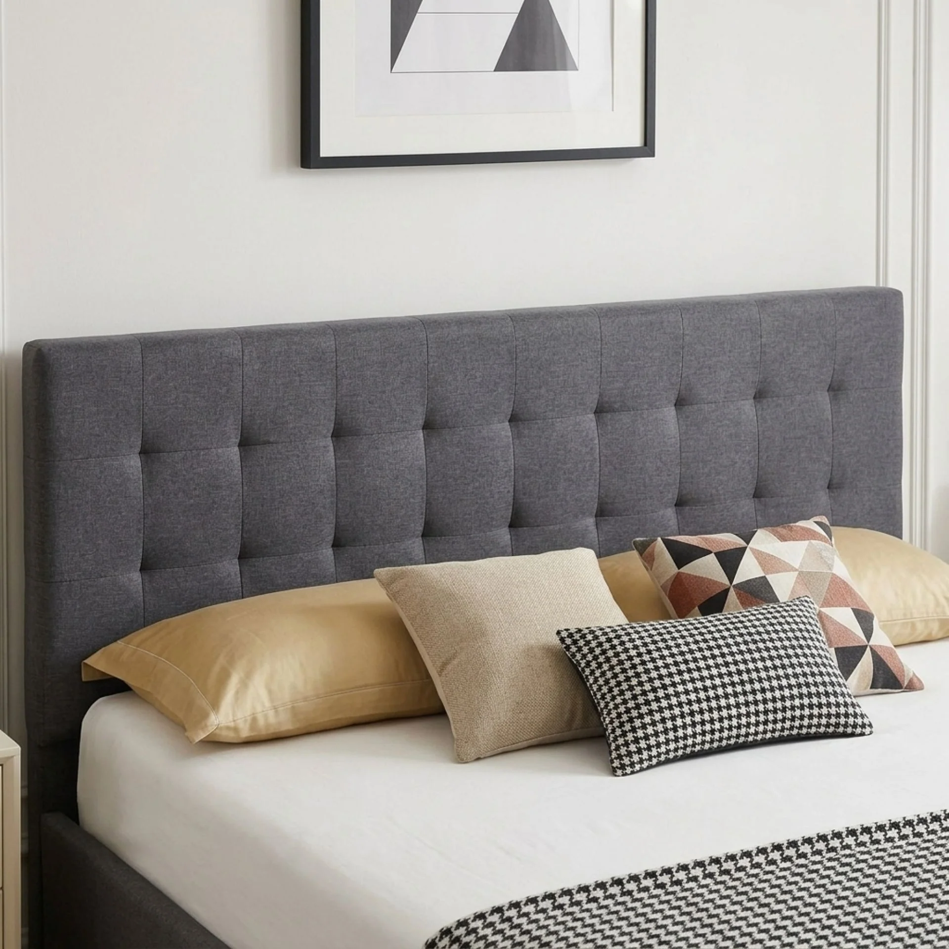 Eleanor Queen Bed Frame with 4 Drawers - Dark Grey - Image 5