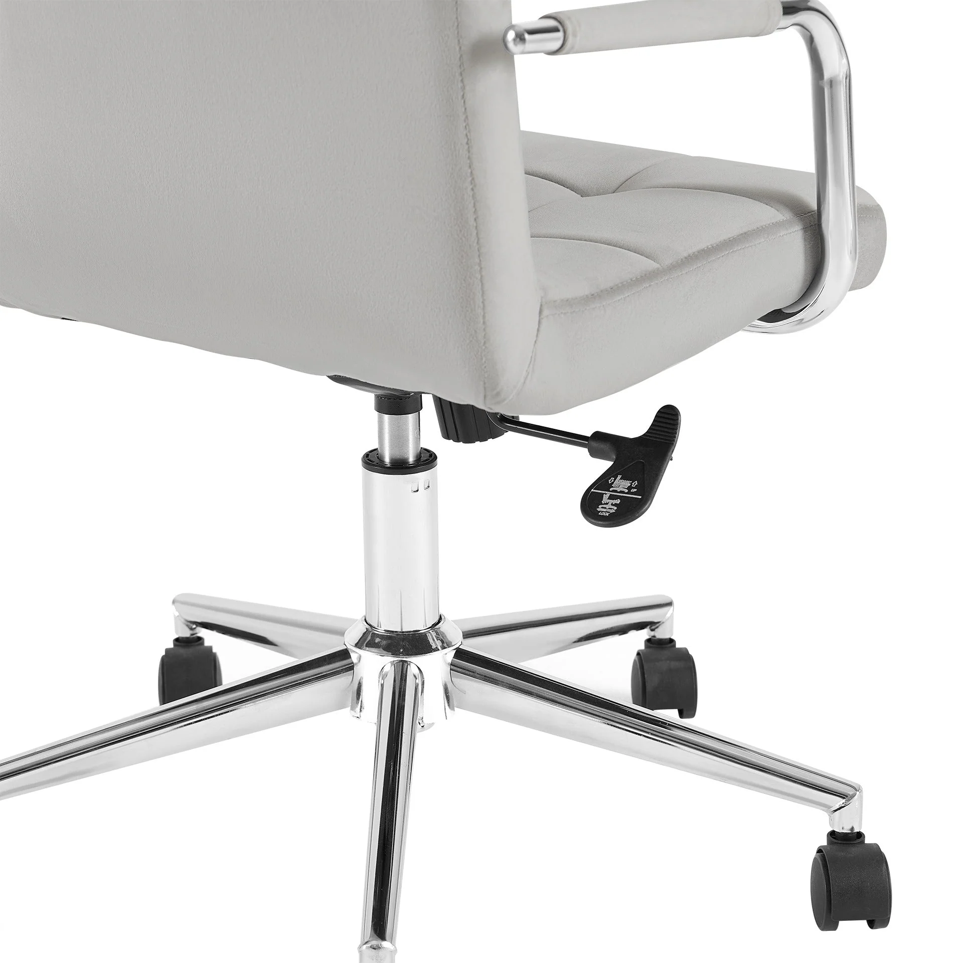 Eliezer Velvet Office Chair - Light Grey - Image 15
