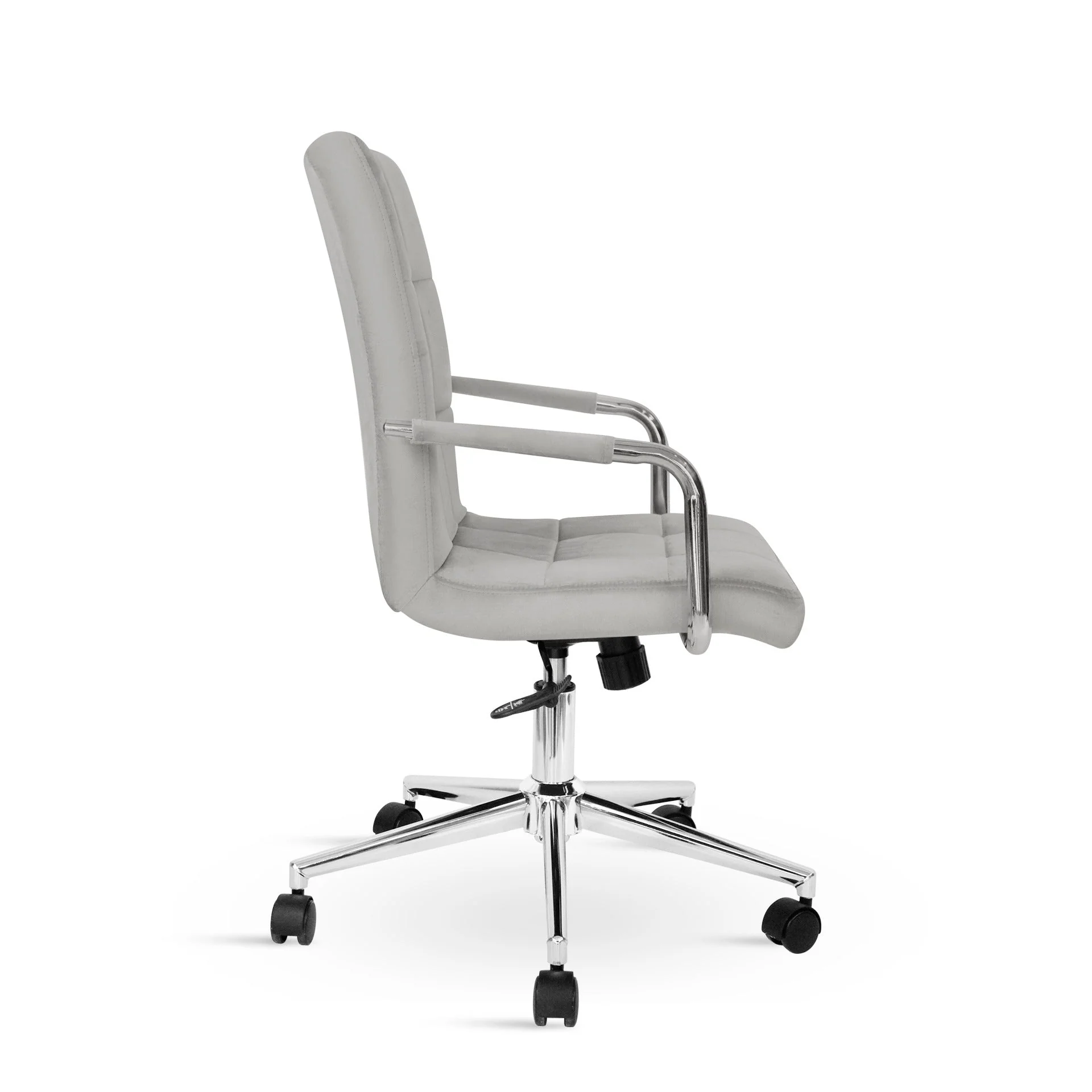 Eliezer Velvet Office Chair - Light Grey - Image 9