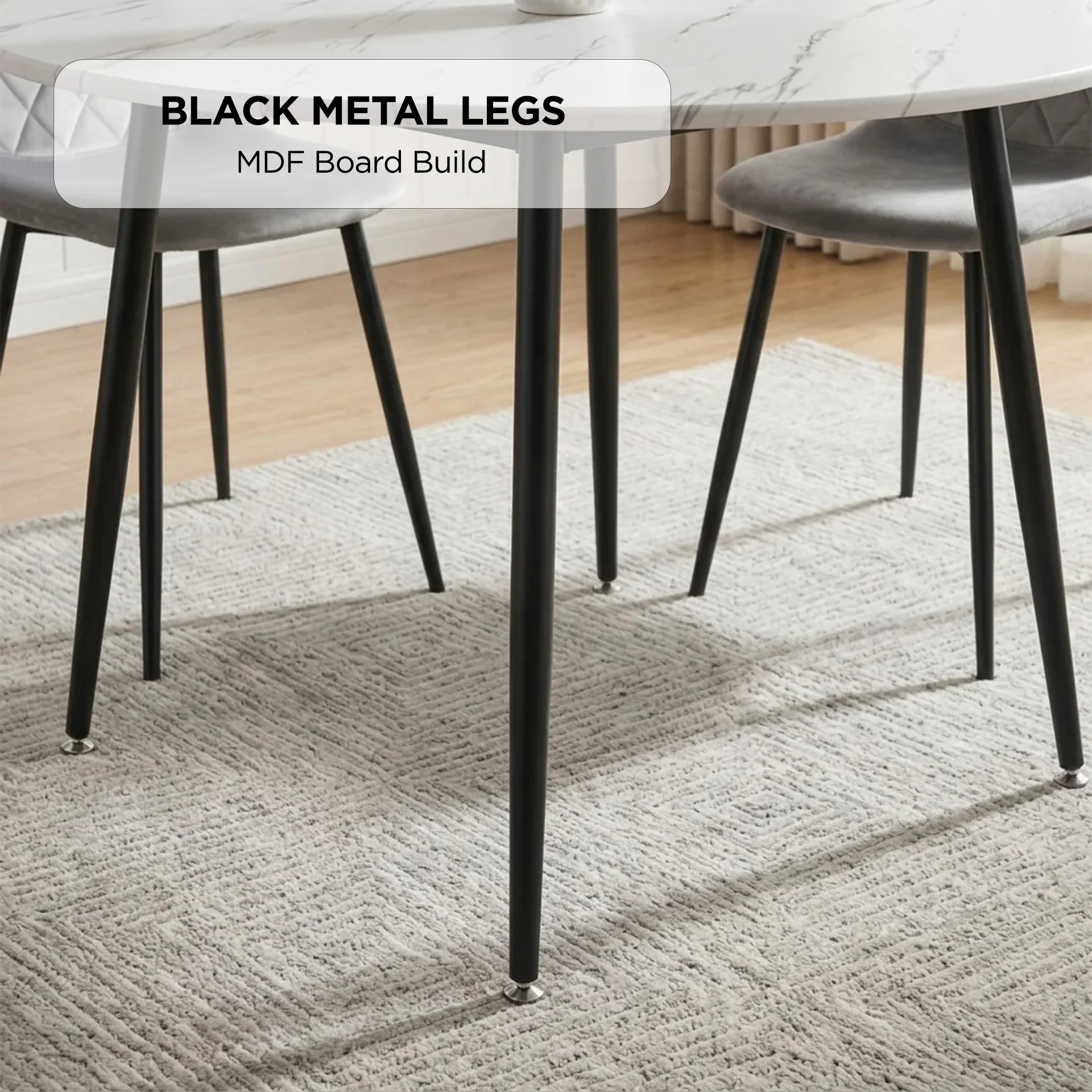Elijah 120cm Round Dining Table - Marble - Image 5