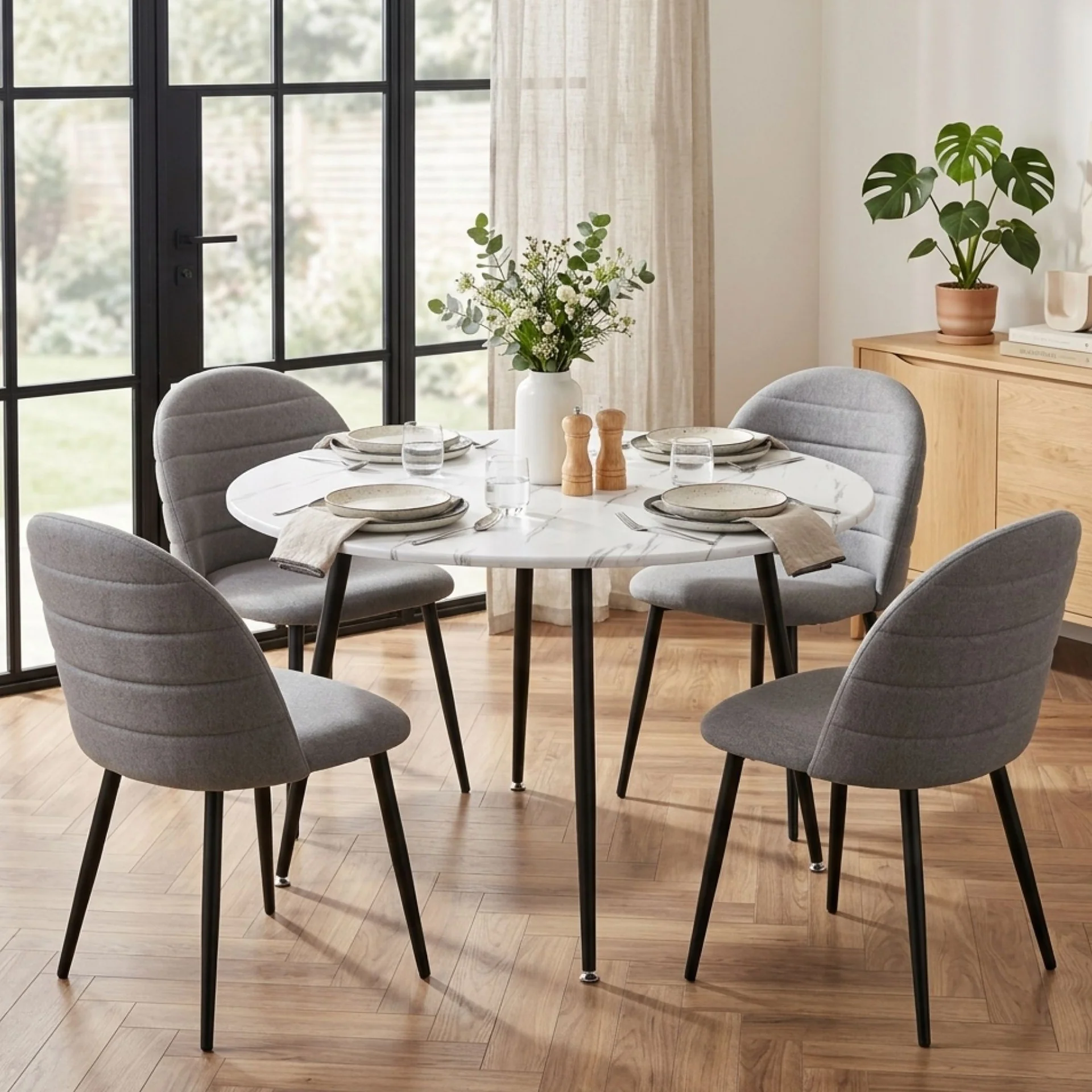 Elijah 120cm Round Dining Table - Marble - Image 7