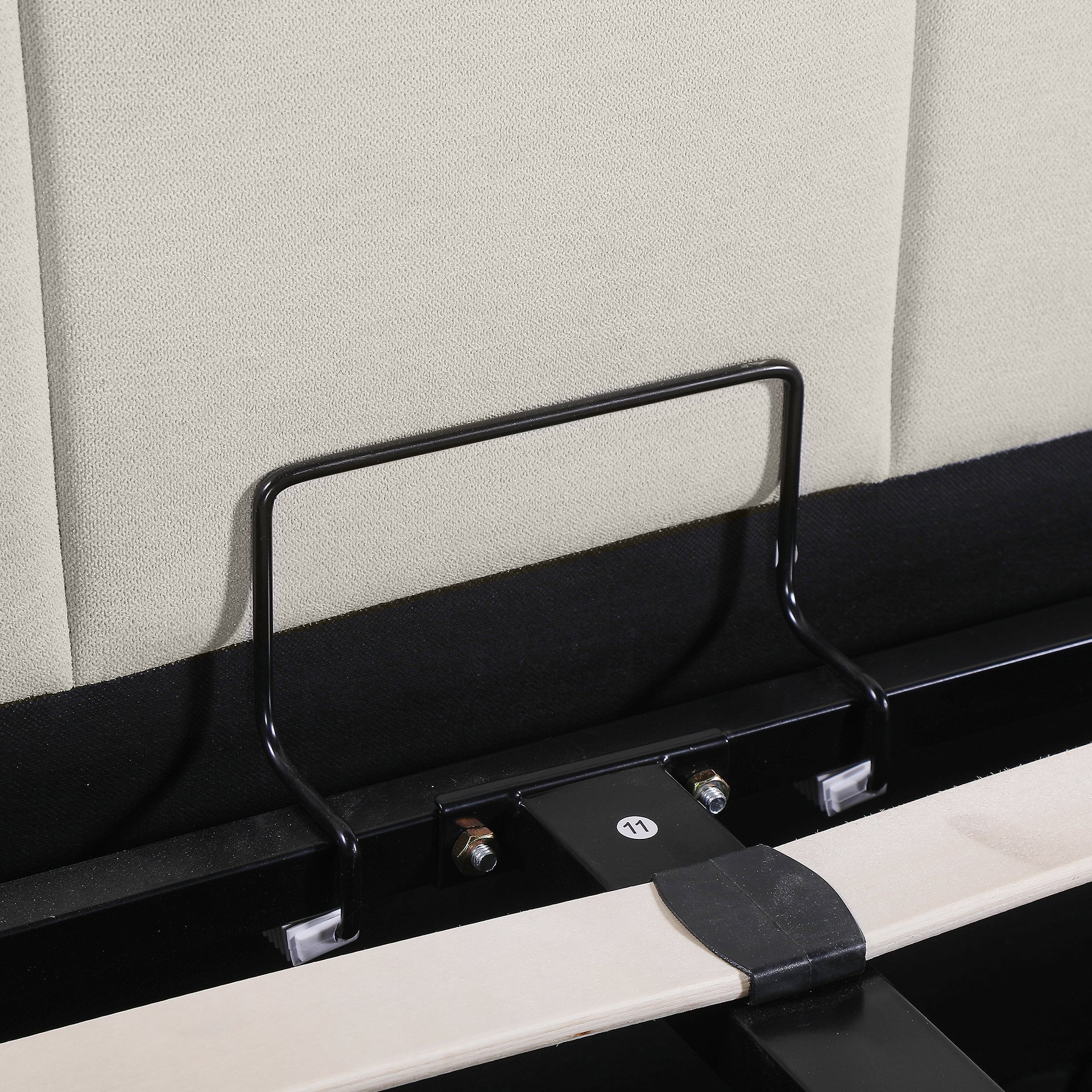 Elizabeth Double Gas Lift Bed Frame - Beige - Image 12