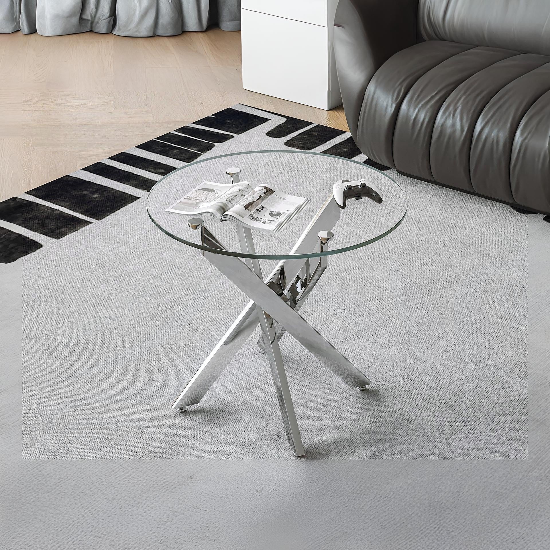 Ember Tempered Glass Round Coffee Table
