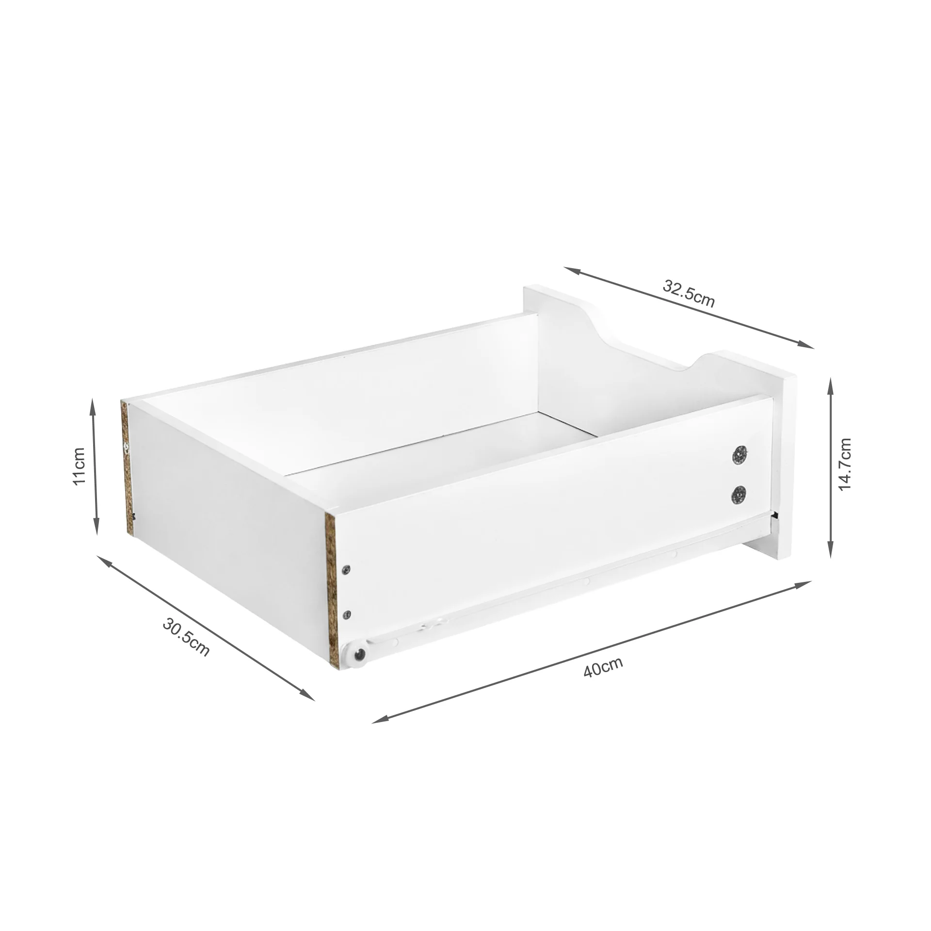 Ennova Rolling Computer Desk with Drawers - White - Image 15