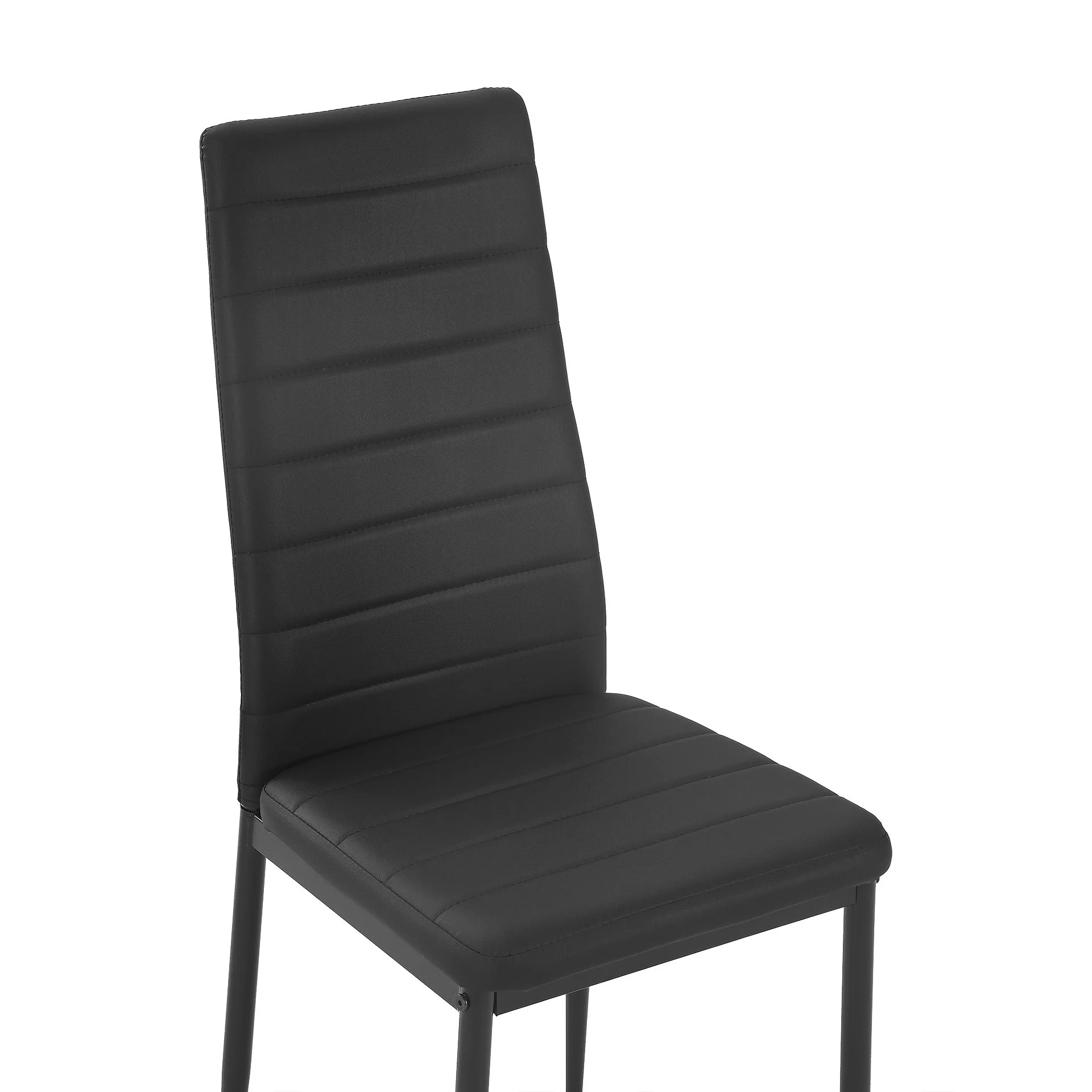 Ethan PU Leather Dining Chair - Set of 4 - Black - Image 9