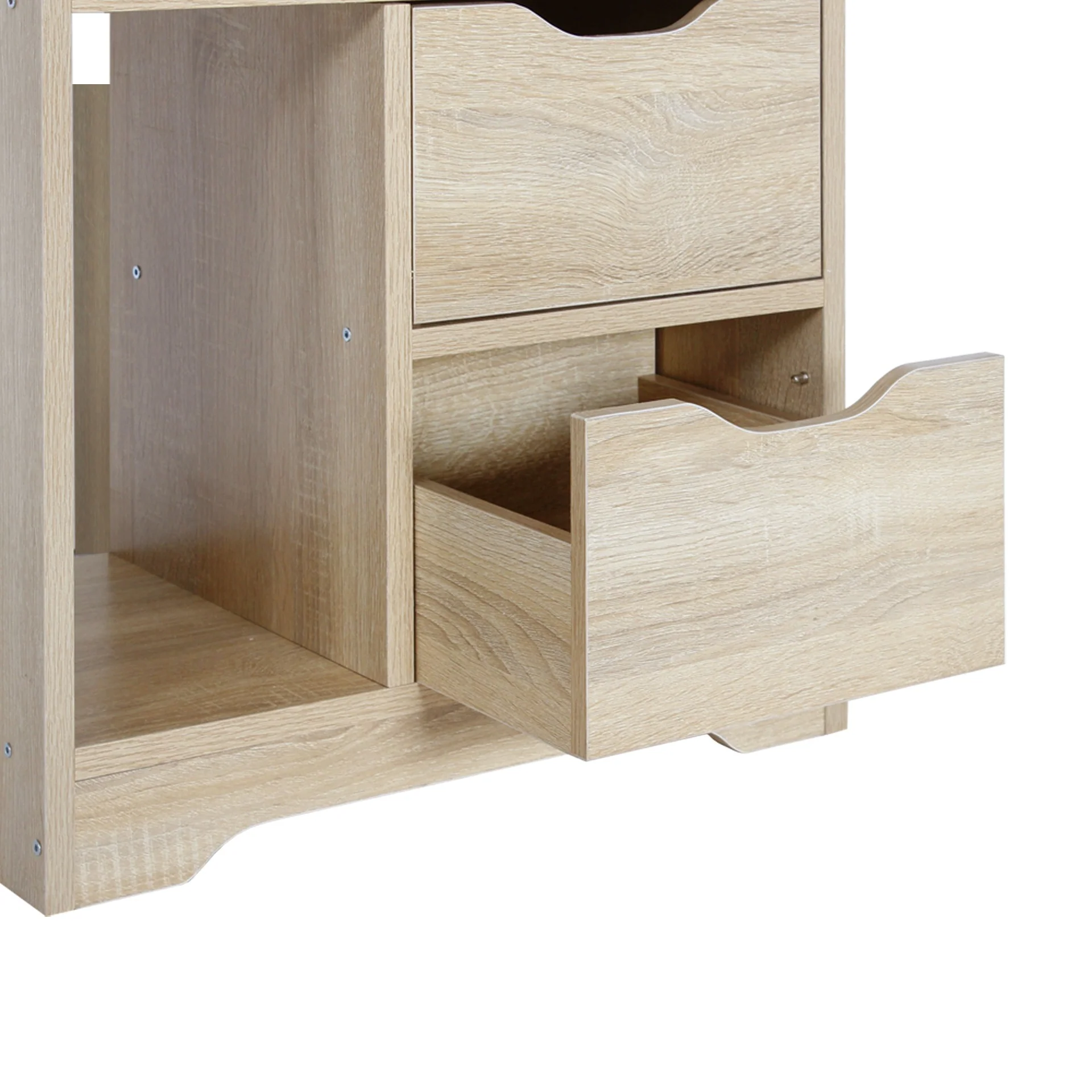Finn Bedside Table with Shelves - Oak - Image 13