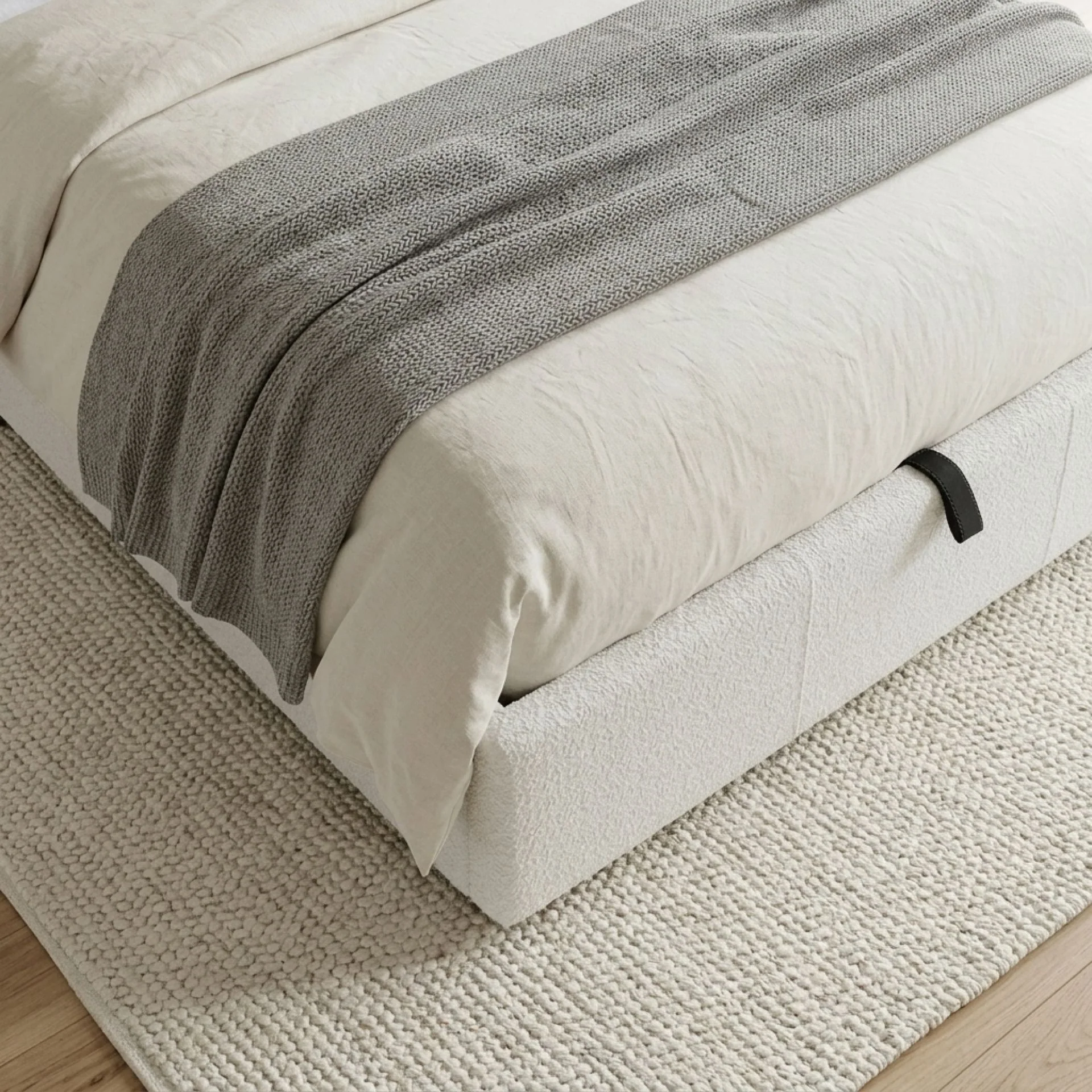 Floria Queen Gas Lift Bed Frame - White - Image 6