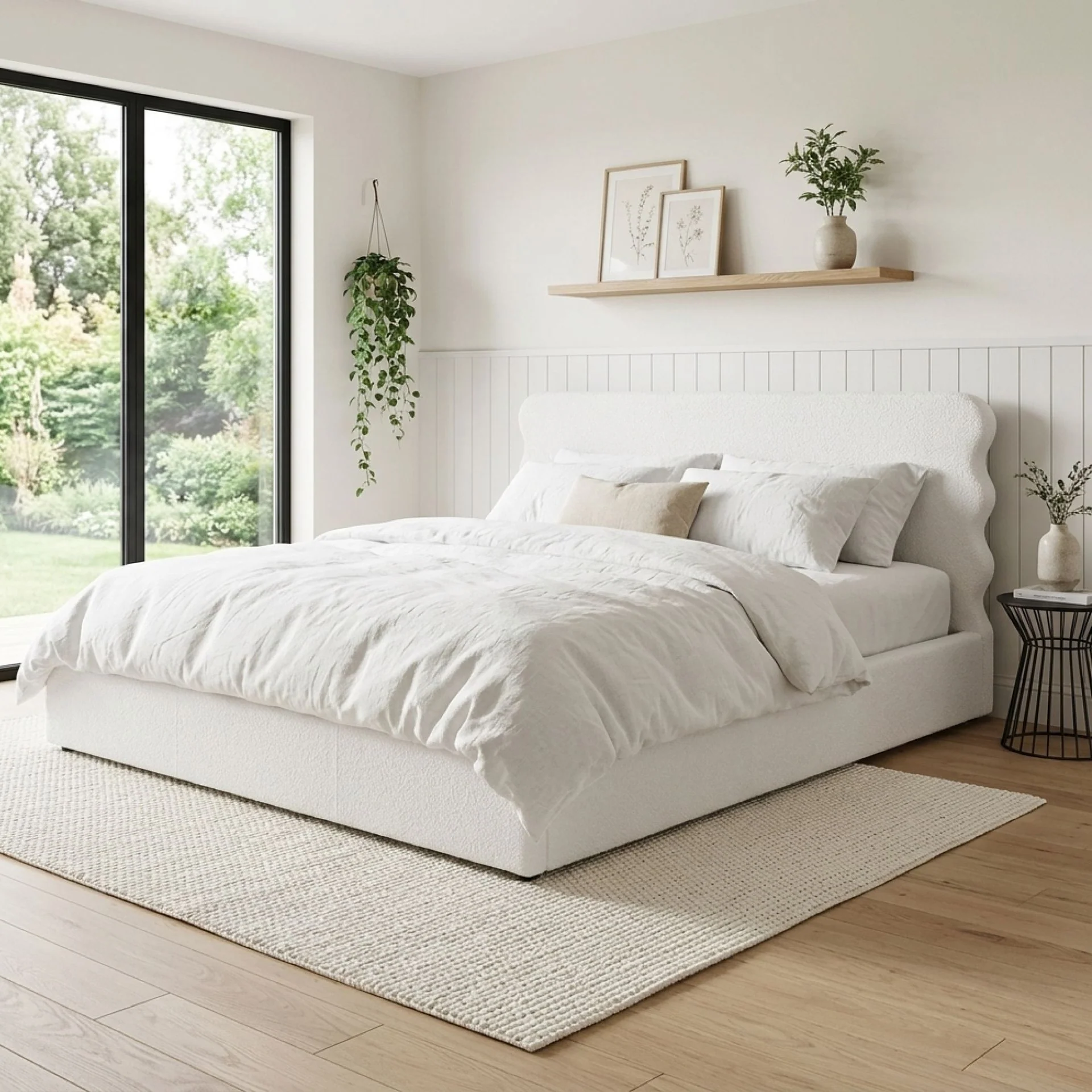 Floria Super King Gas Lift Bed Frame - White - Image 4