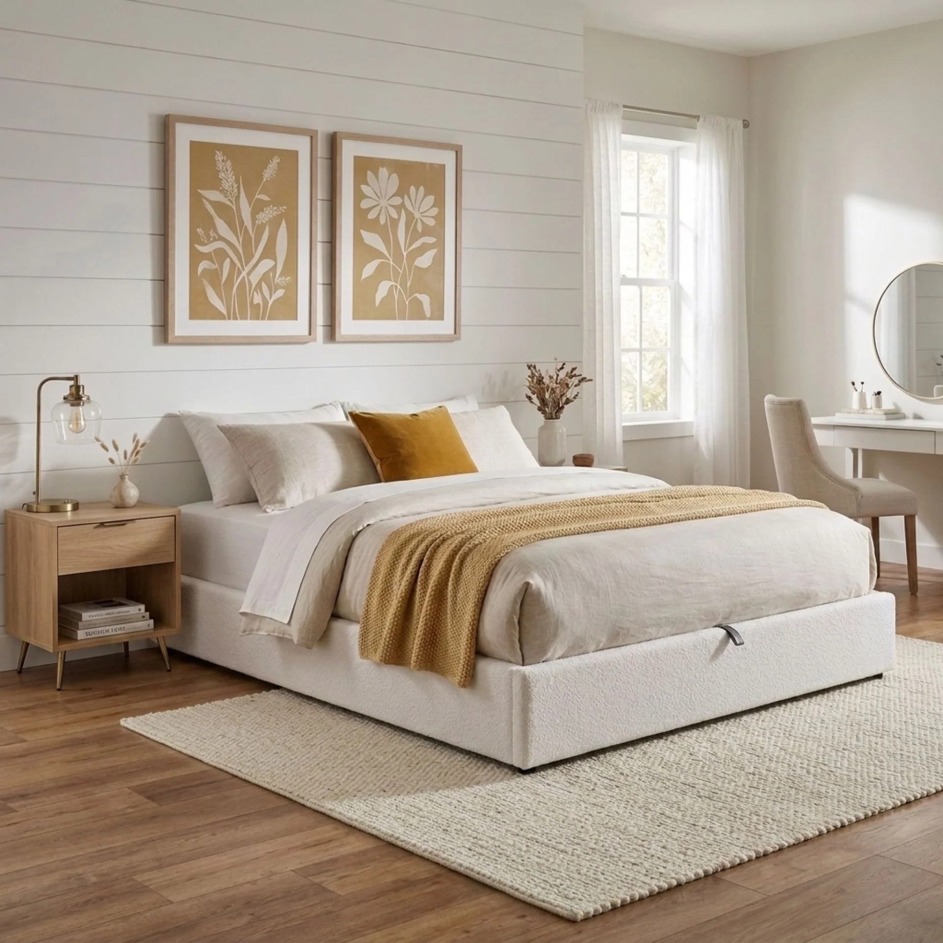 Fomo Super King Teddy Gas Lift Bed Frame - White - Image 5