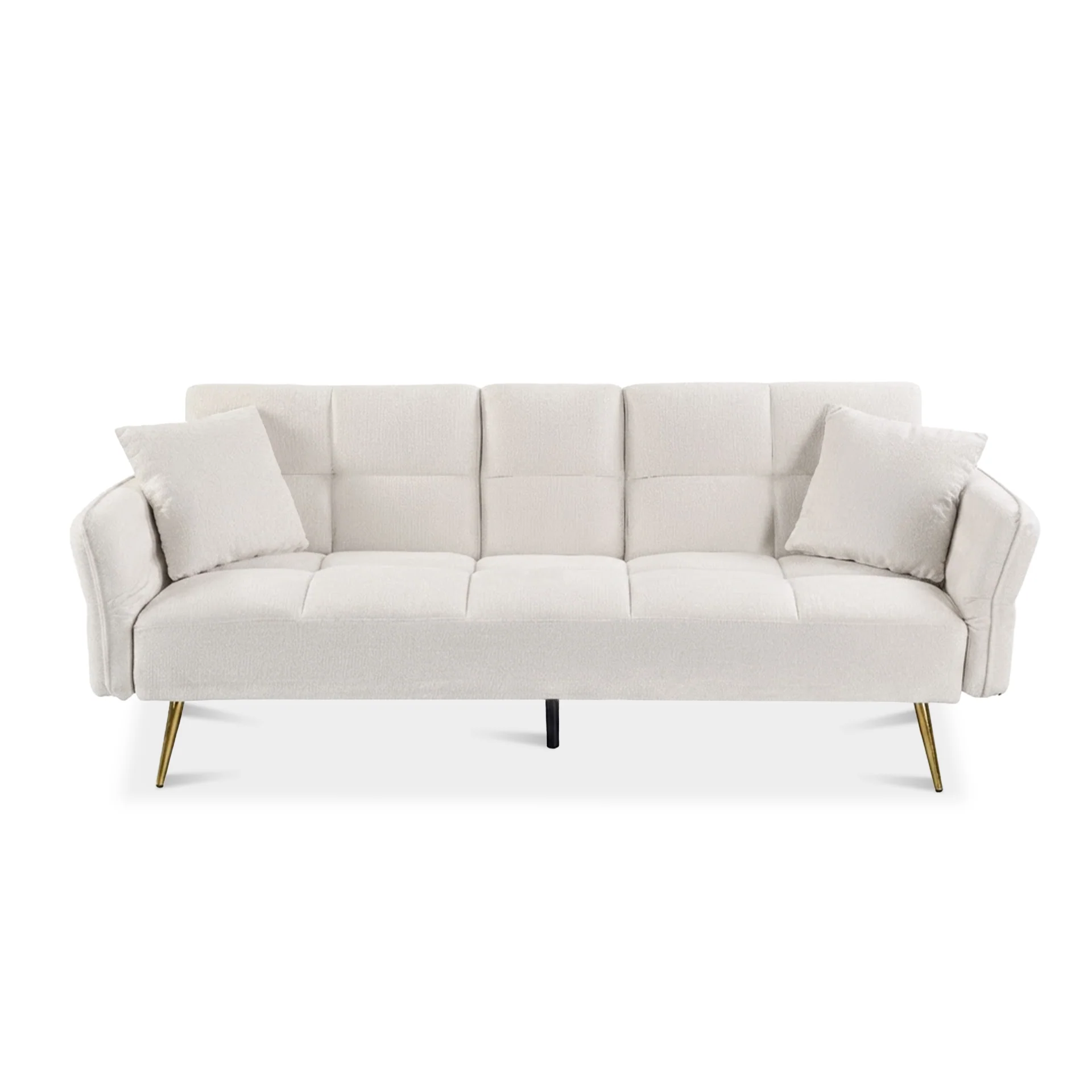 Forest 3 Seater Sofa Bed with Cup Holder - Beige - Image 10