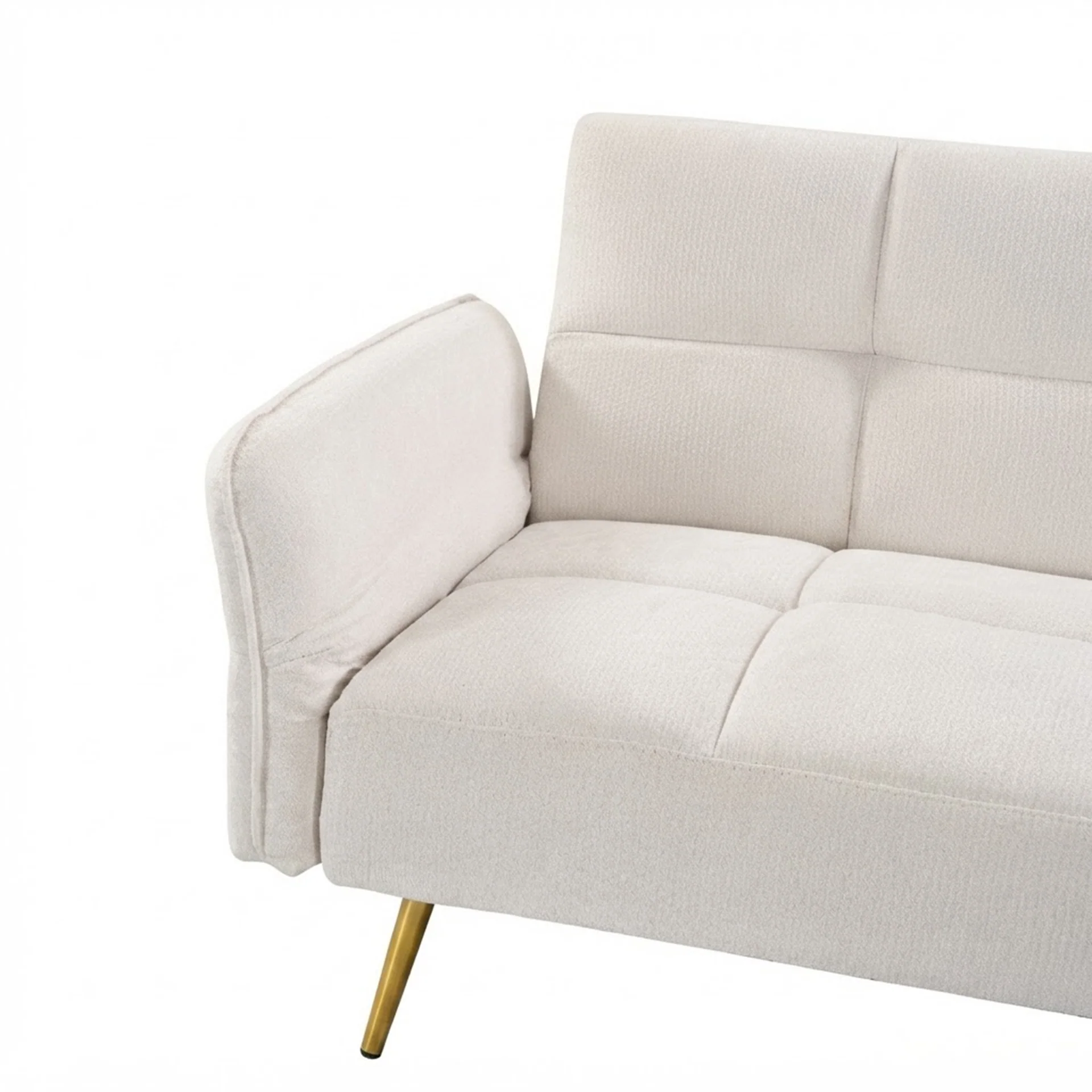 Forest 3 Seater Sofa Bed with Cup Holder - Beige - Image 15