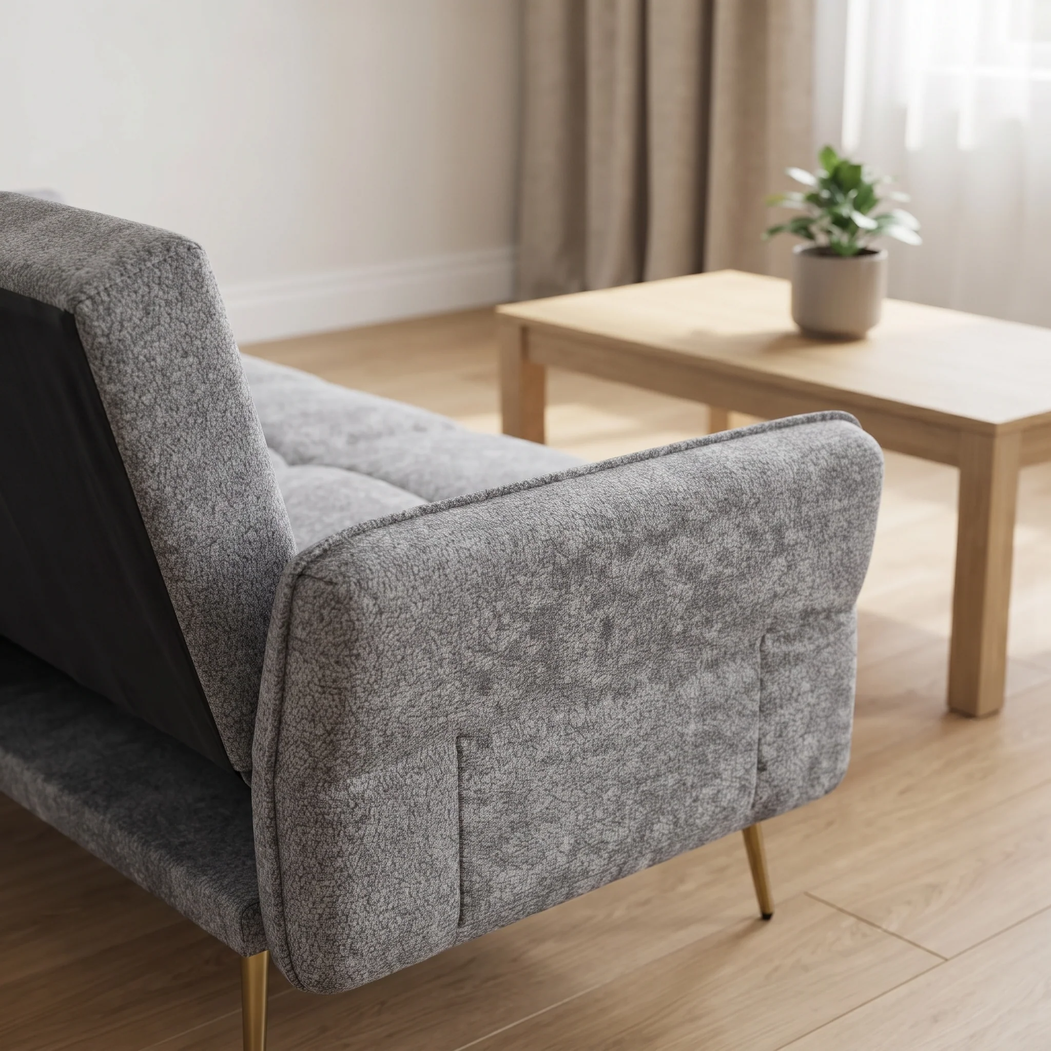 Forest 3 Seater Sofa Bed with Cup Holder - Dark Grey - Image 6
