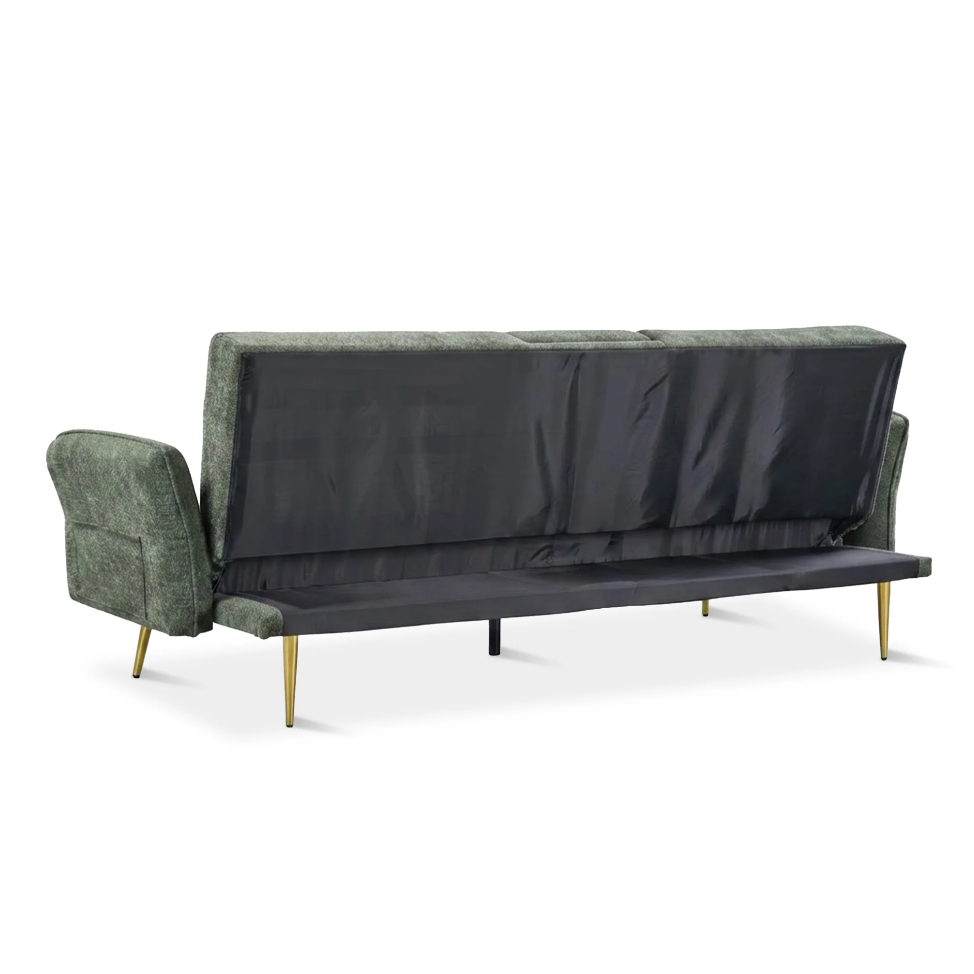 Forest 3 Seater Sofa Bed with Cup Holder - Green - Image 14
