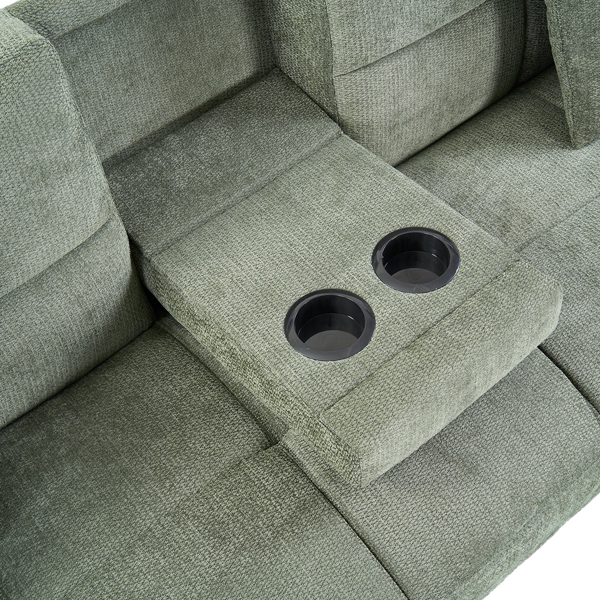 Forest 3 Seater Sofa Bed with Cup Holder - Green - Image 17