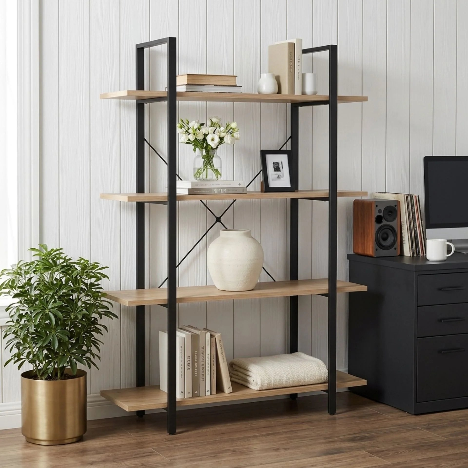 Forge 4-Tier Bookshelf - Natural - Image 3