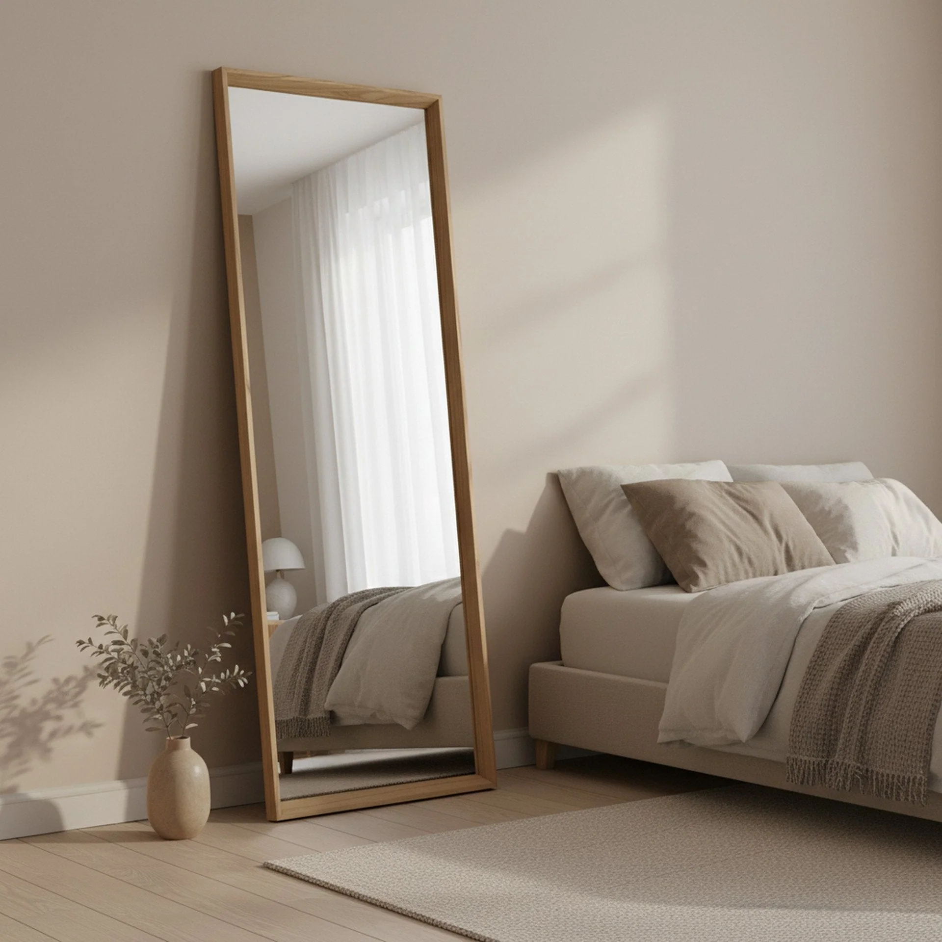 Form Full Length Mirror 165cm - Light Wood - Image 5