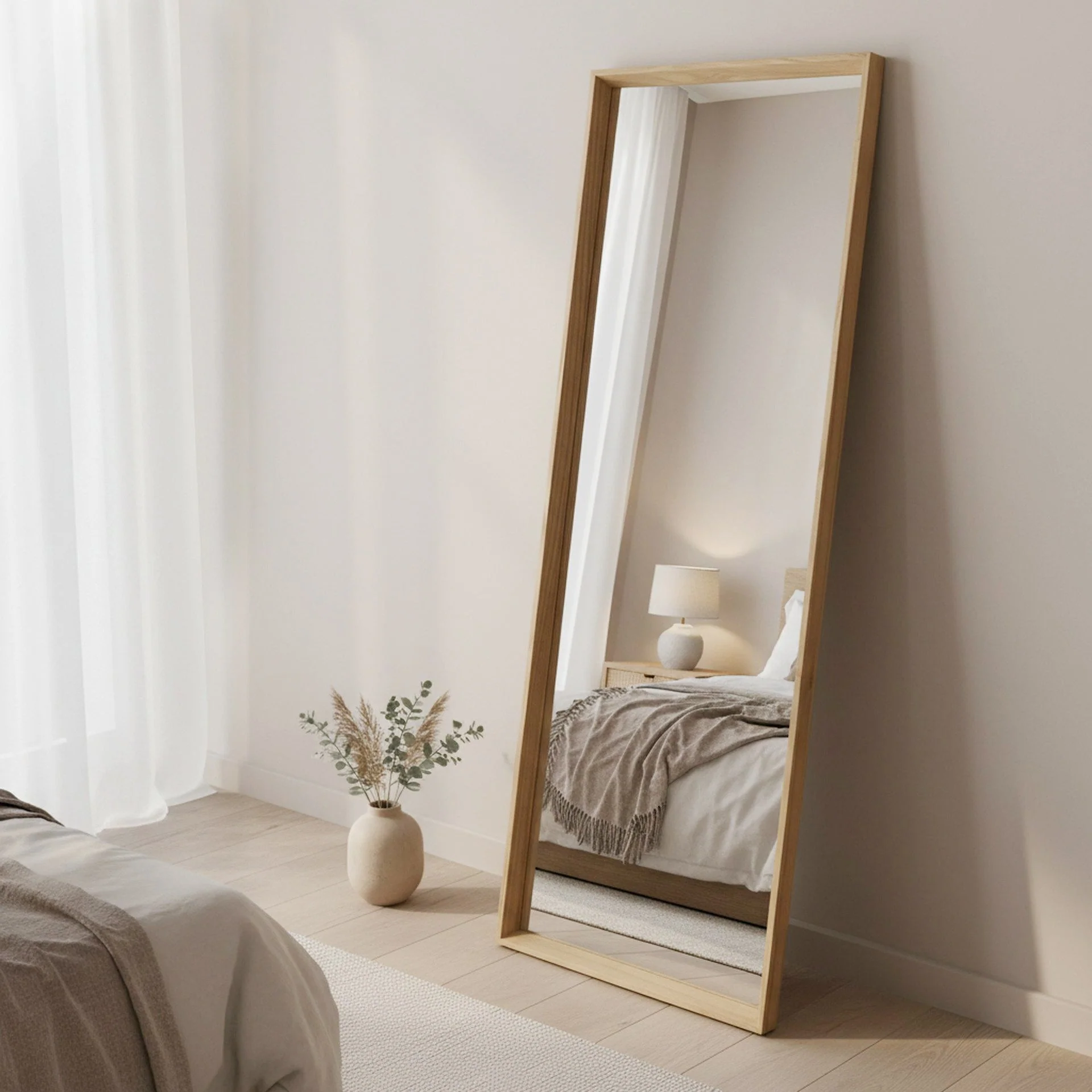 Form Full Length Mirror 165cm - Light Wood - Image 7