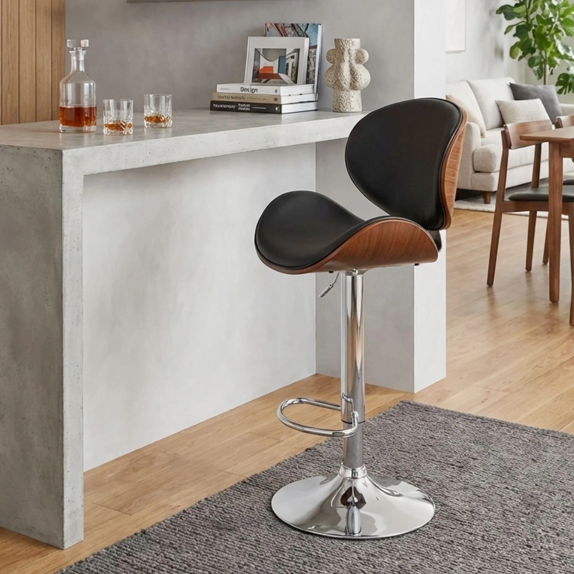 Foti Swivel Bar Stool - Black - Image 6