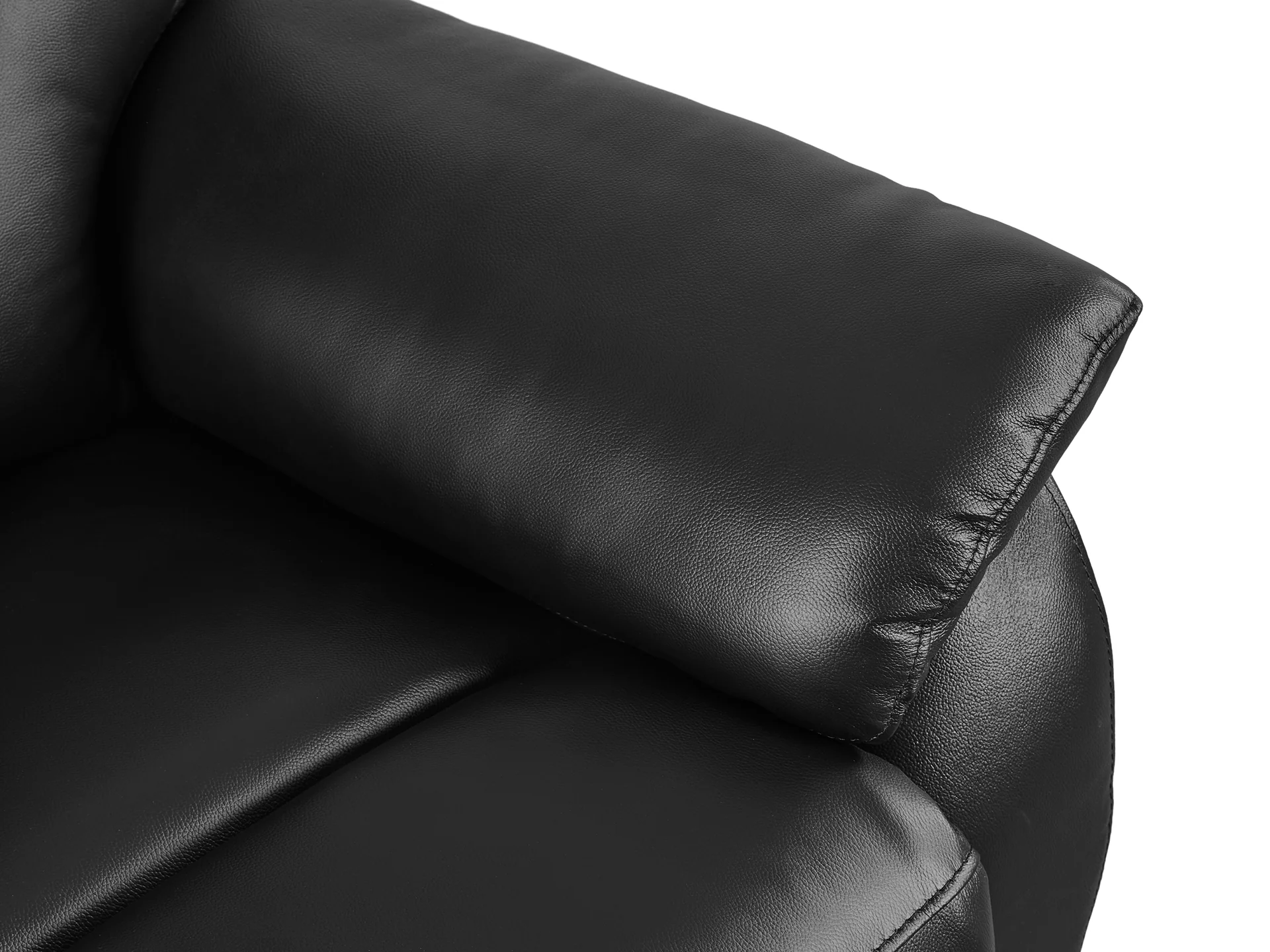 Foxton Full Leather 3 Seater Recliner Sofa - Black - Image 10