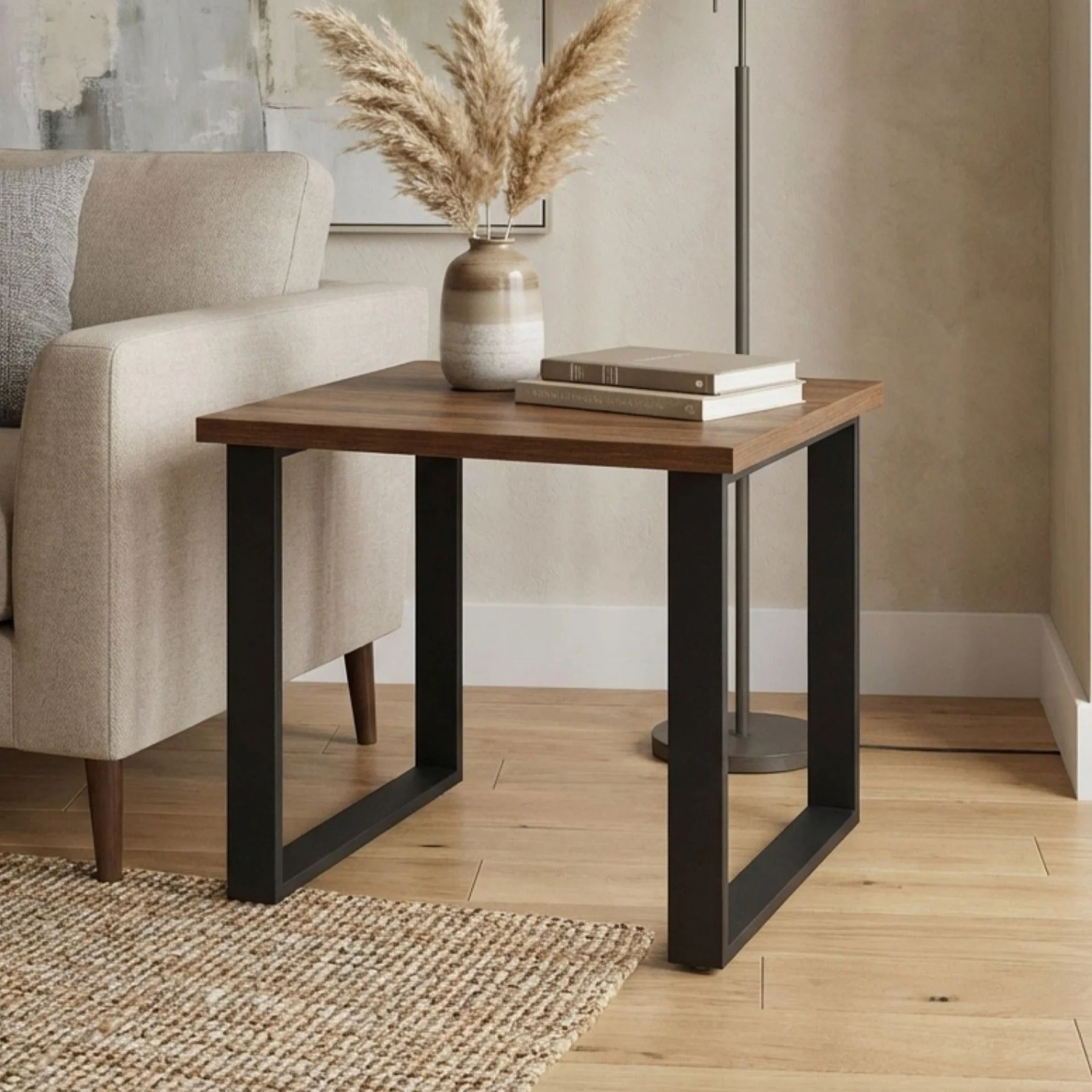 Frohna Square Coffee Table Side Table - Walnut - Image 2