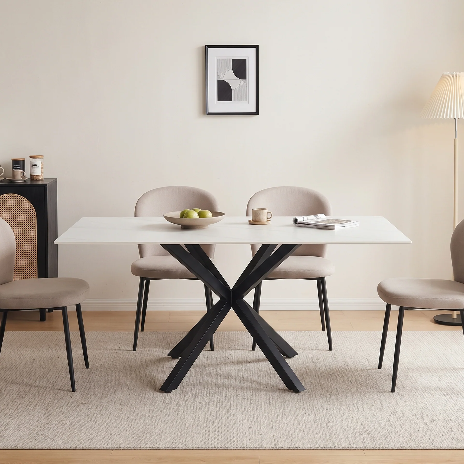 Frost Dining Table 160 x 90 x 78cm - White - Image 2