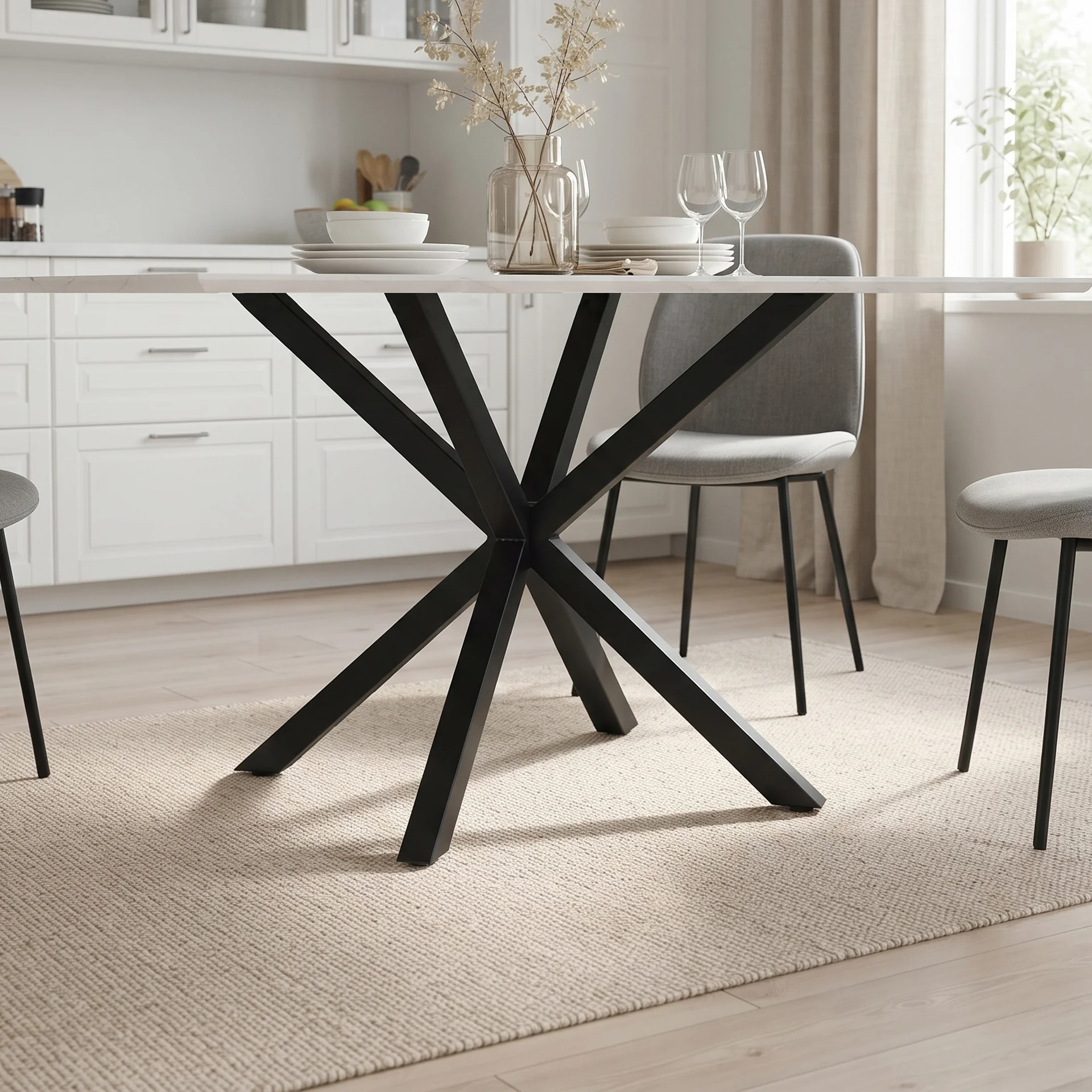 Frost Dining Table 160 x 90 x 78cm - White - Image 5