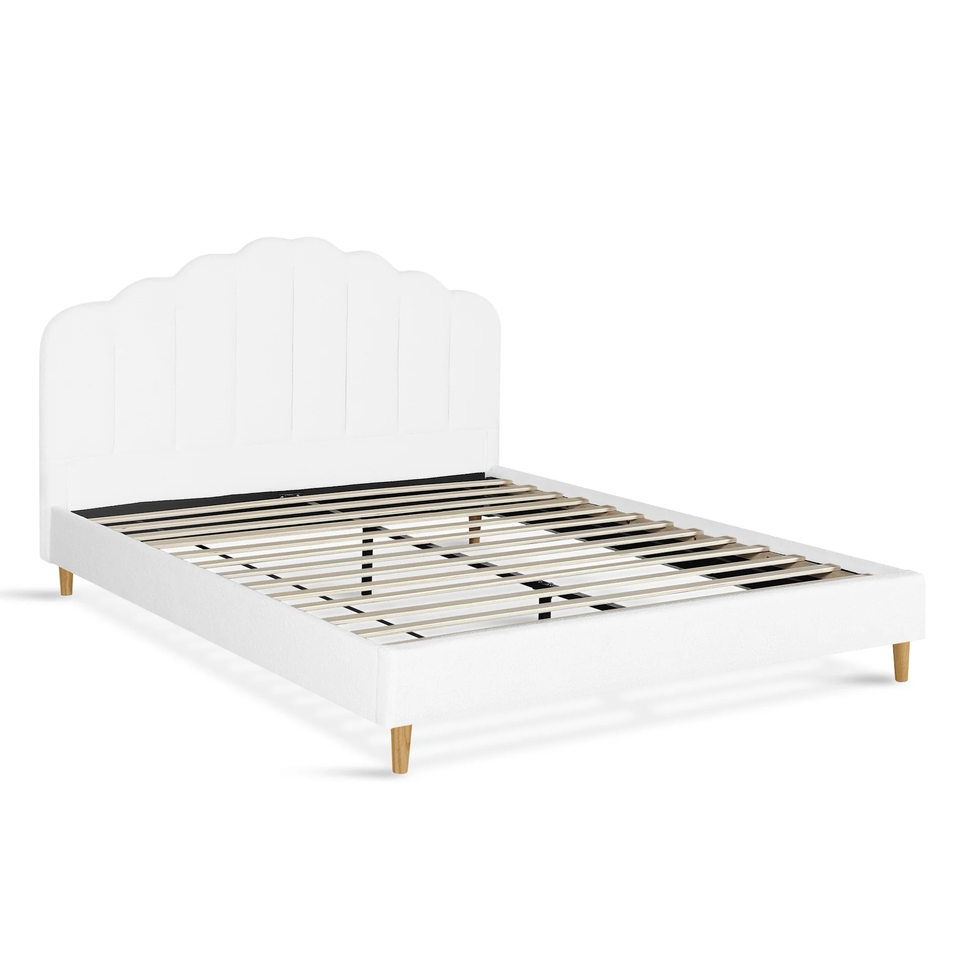 Gairich Boucle King Bed Frame - White - Image 4