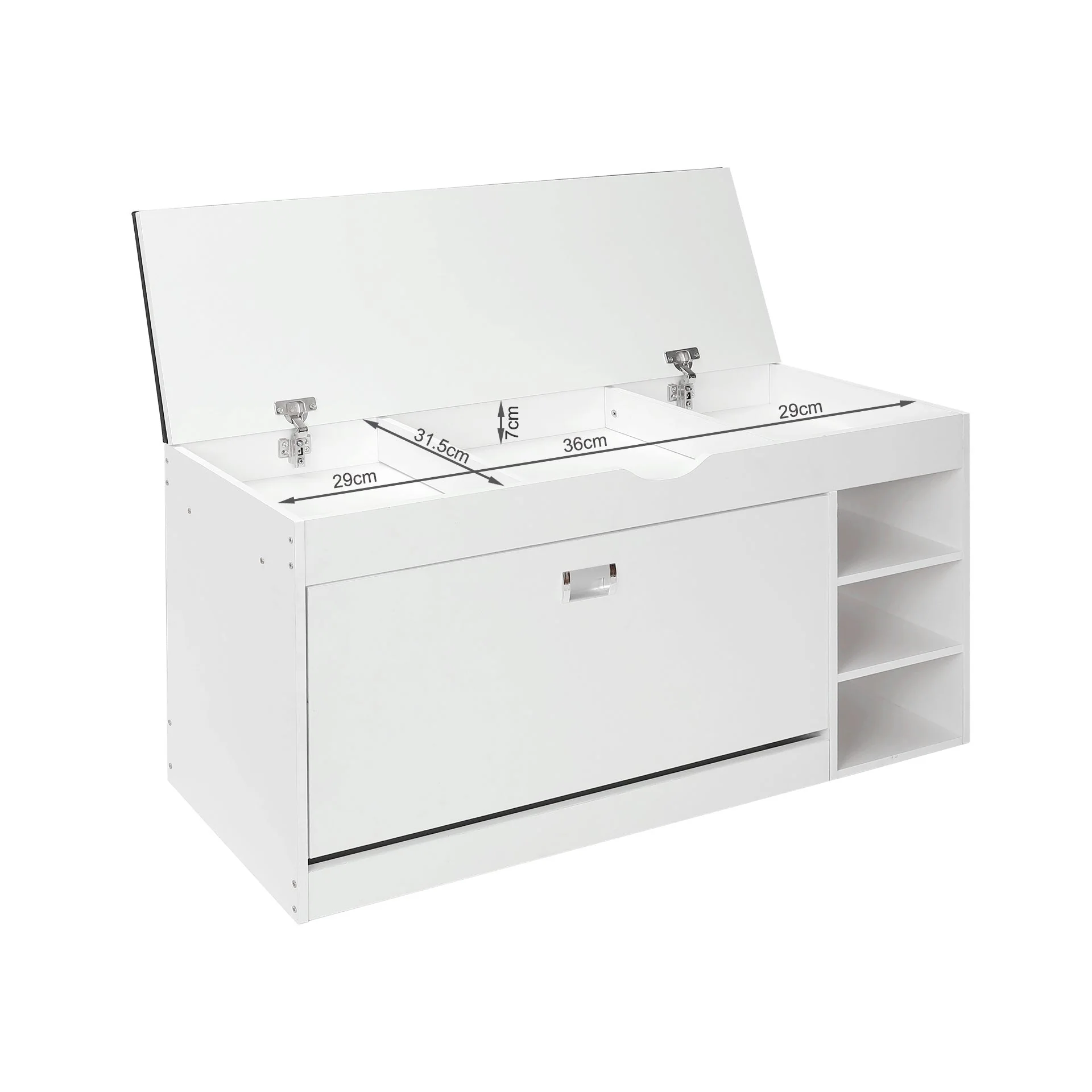 Gannet Shoe Rack Storage Cabinet 3 Layer - White + Black - Image 13
