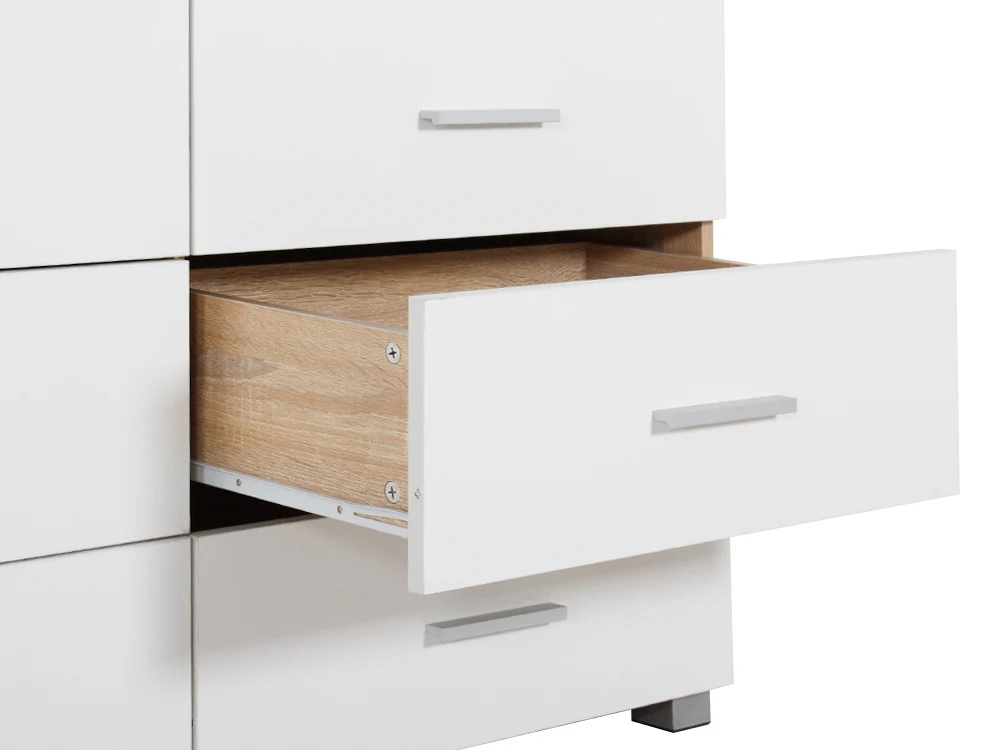 GARRETT Low Boy 8 Drawer Chest Dresser - Oak - Image 14