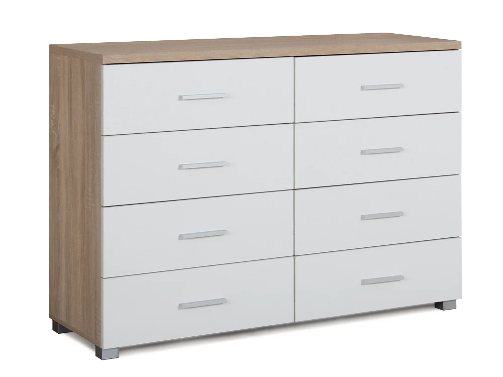 GARRETT Low Boy 8 Drawer Chest Dresser - Oak - Image 20