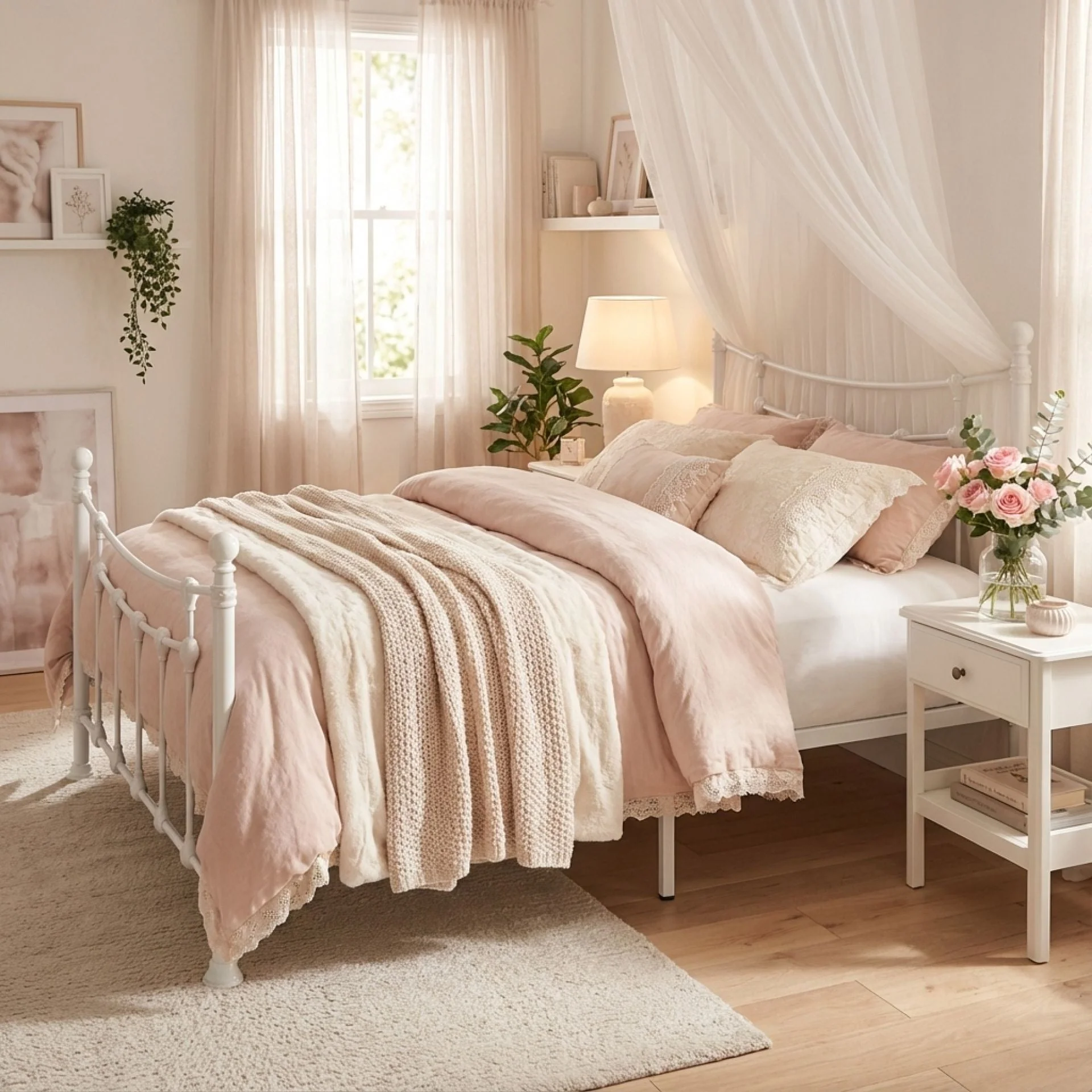 Gingera Double Metal Bed Frame - White - Image 5