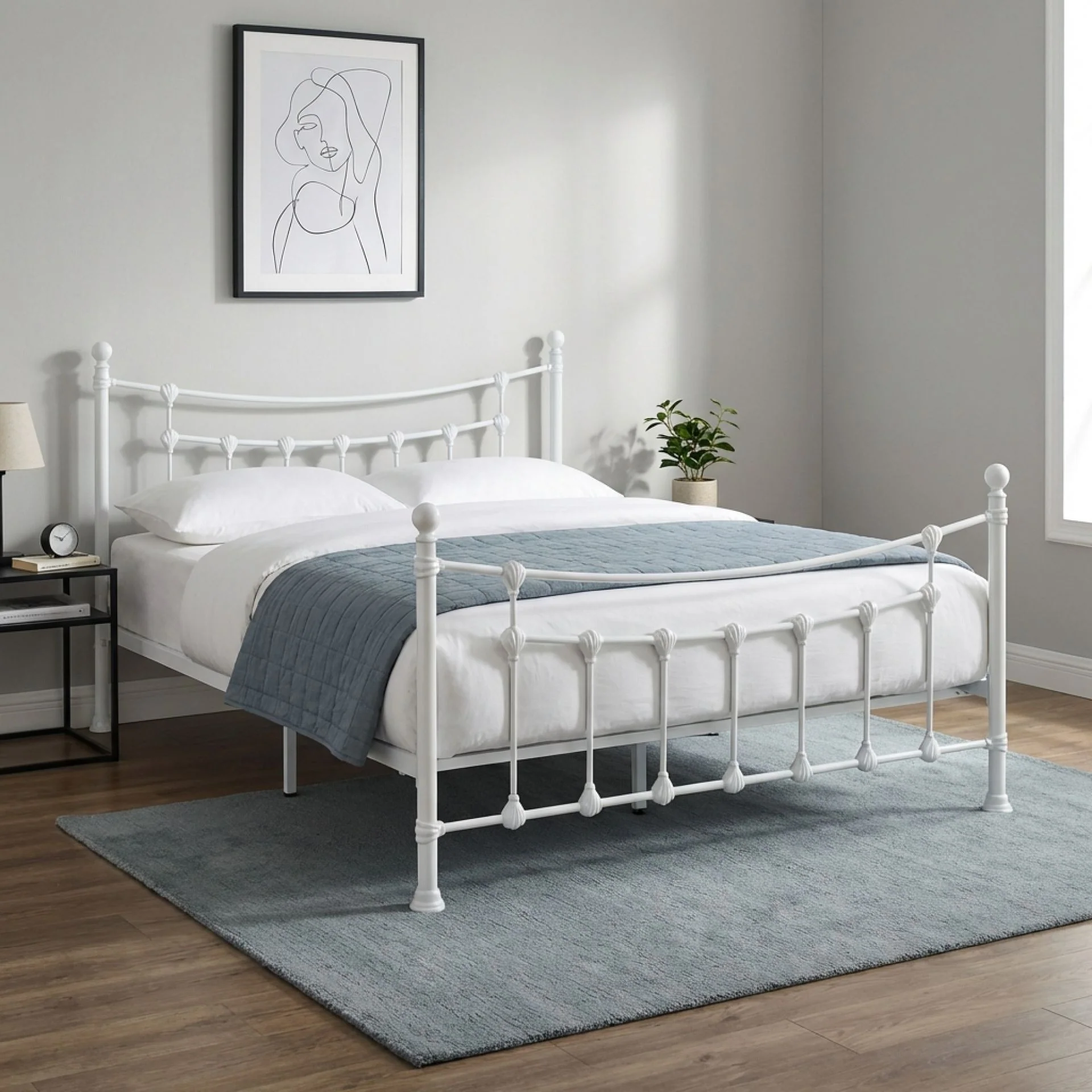 Gingera Queen Metal Bed Frame - White - Image 6