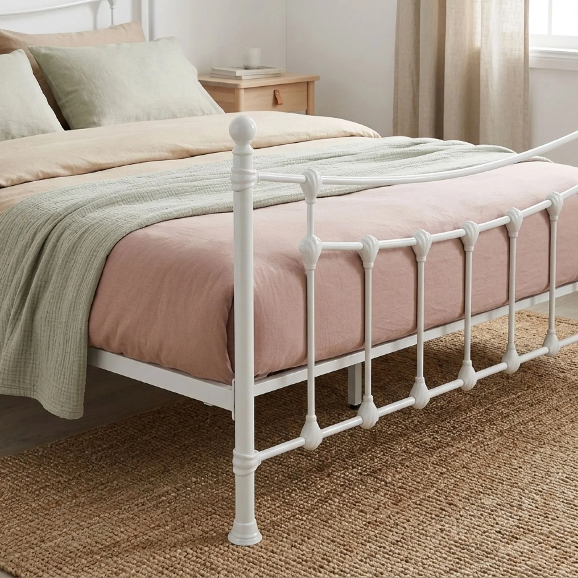 Gingera Queen Metal Bed Frame - White - Image 8