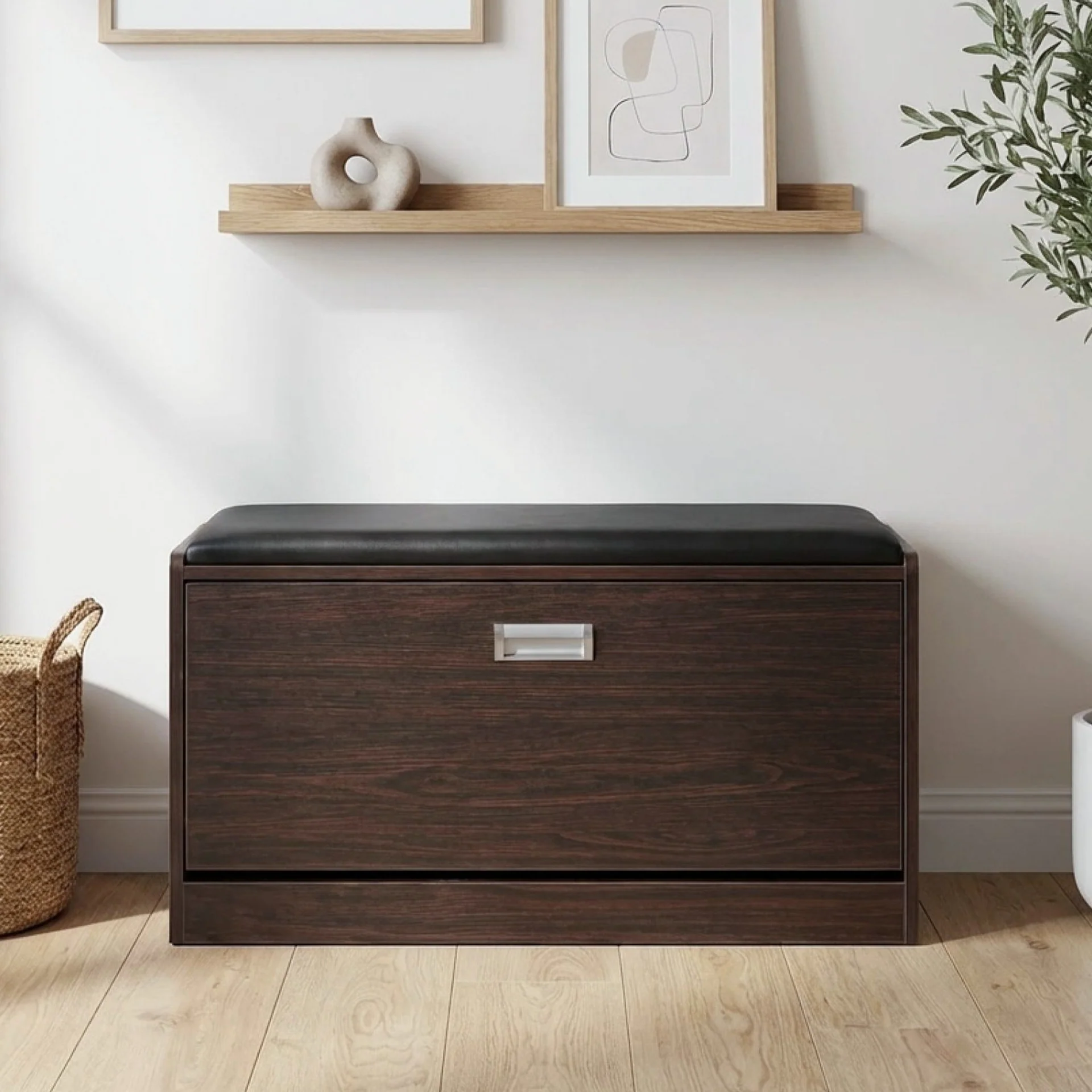 Gloria Wooden Shoe Rack 3 Layer - Walnut - Image 3