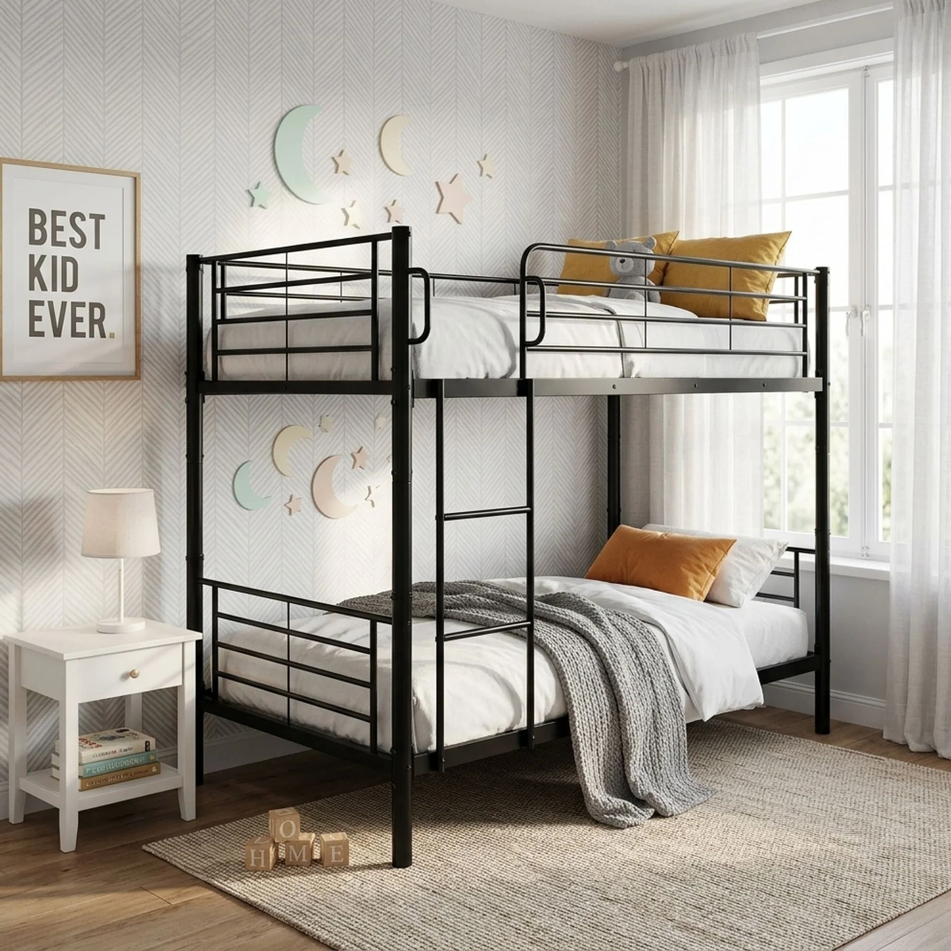 Graid Single Metal Bunk Bed Frame - Black