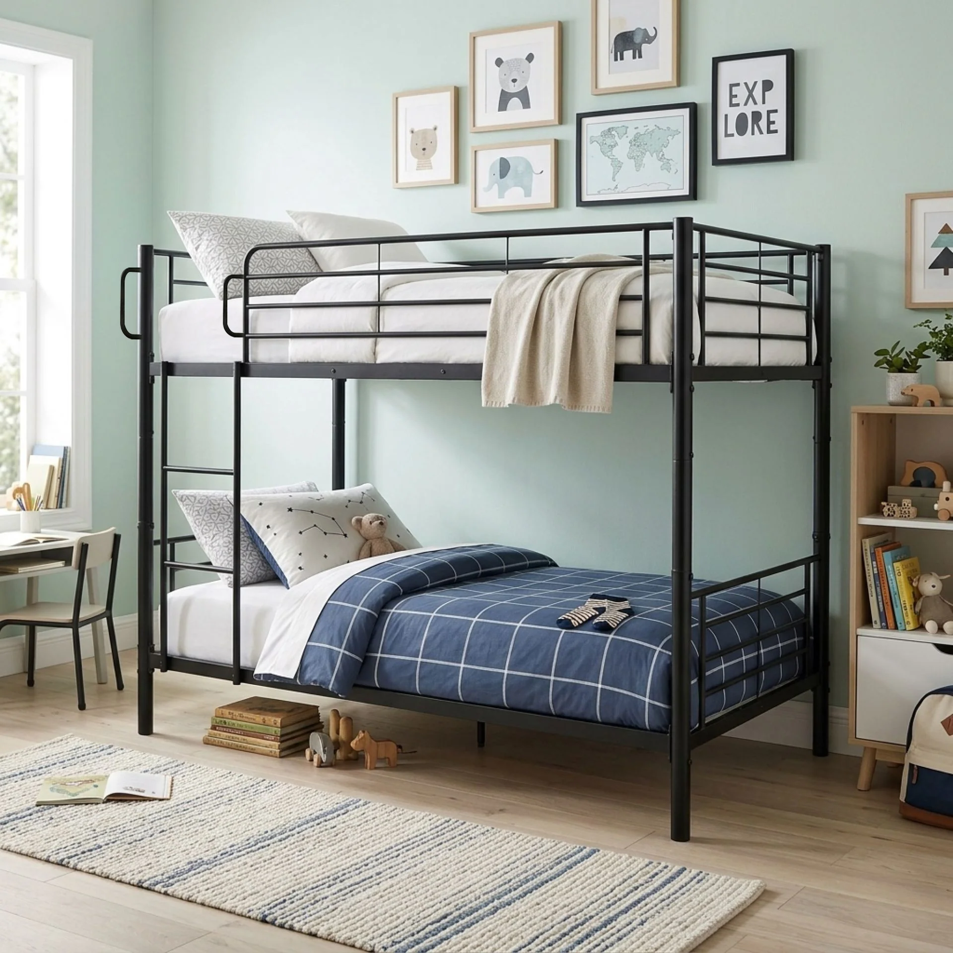 Graid Single Metal Bunk Bed Frame - Black - Image 3