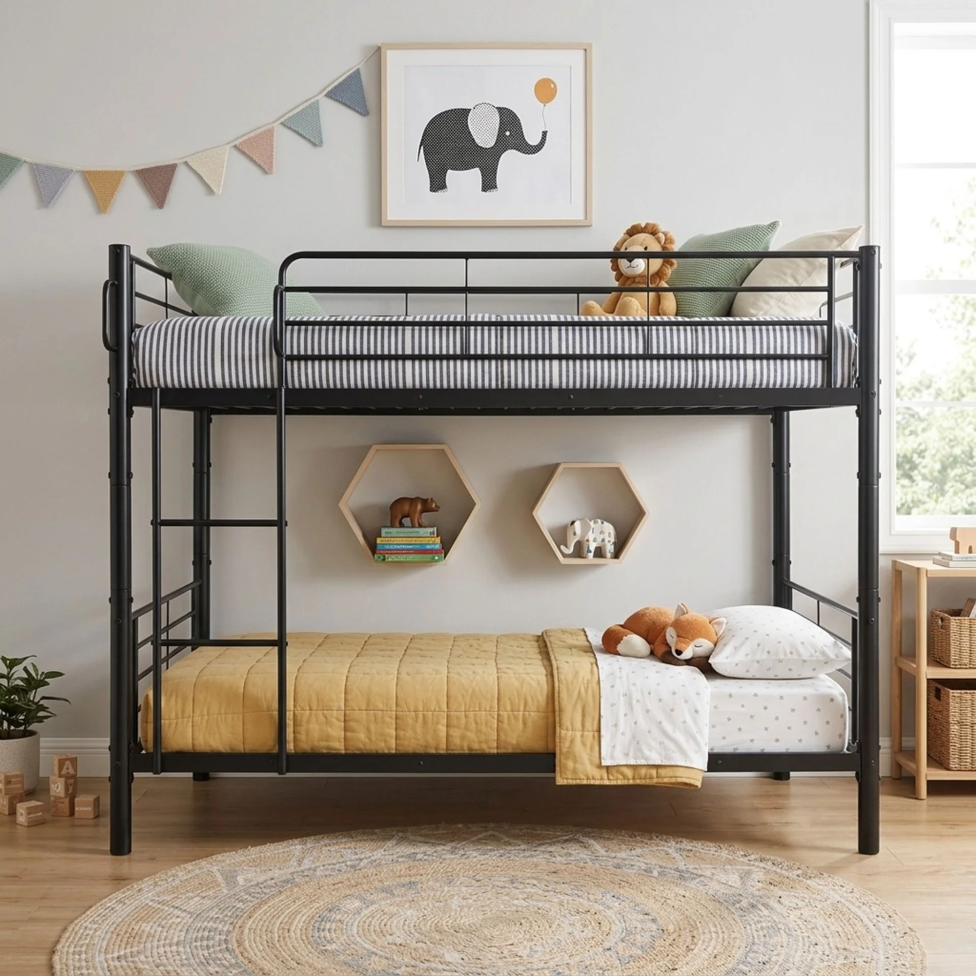 Graid Single Metal Bunk Bed Frame - Black - Image 4