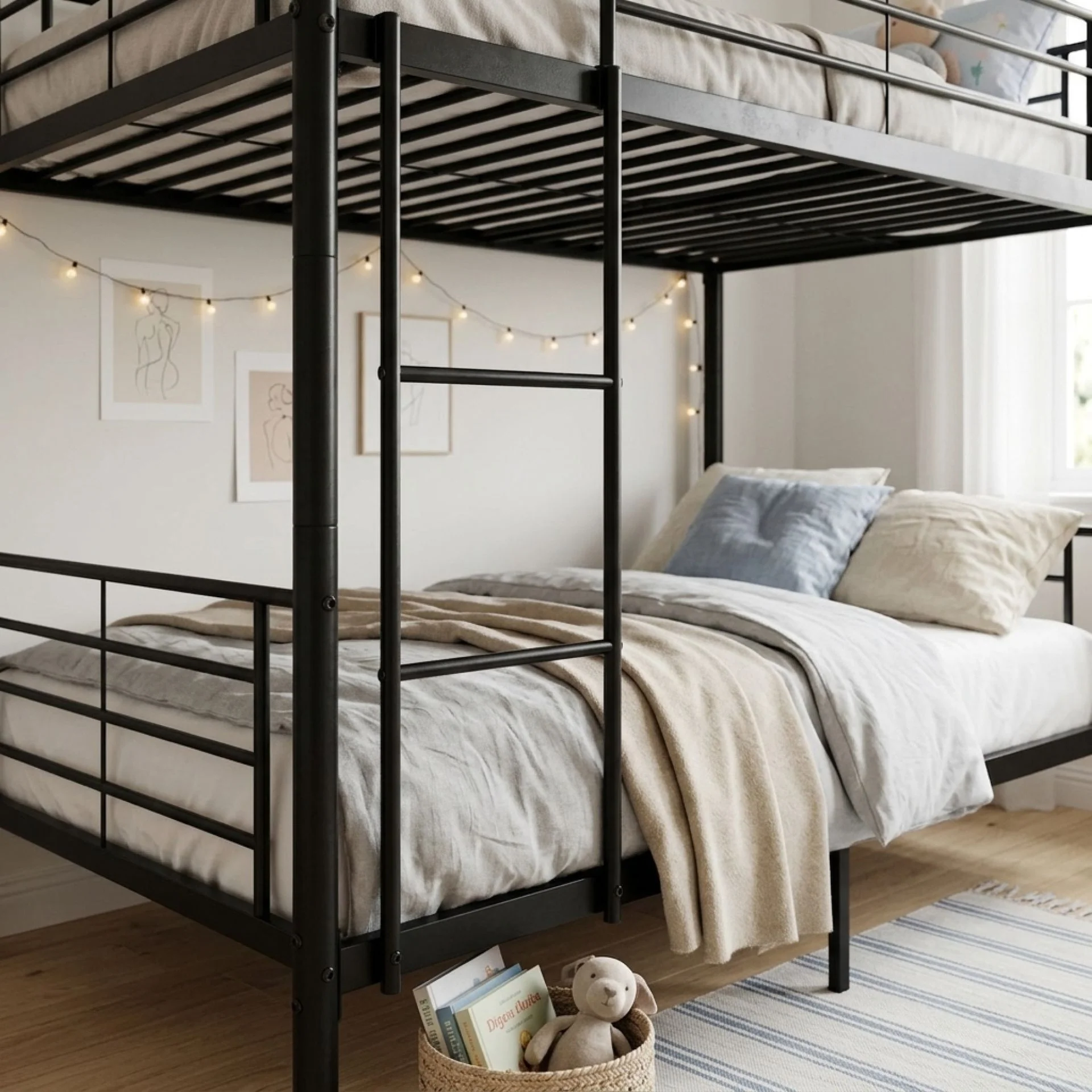 Graid Single Metal Bunk Bed Frame - Black - Image 5