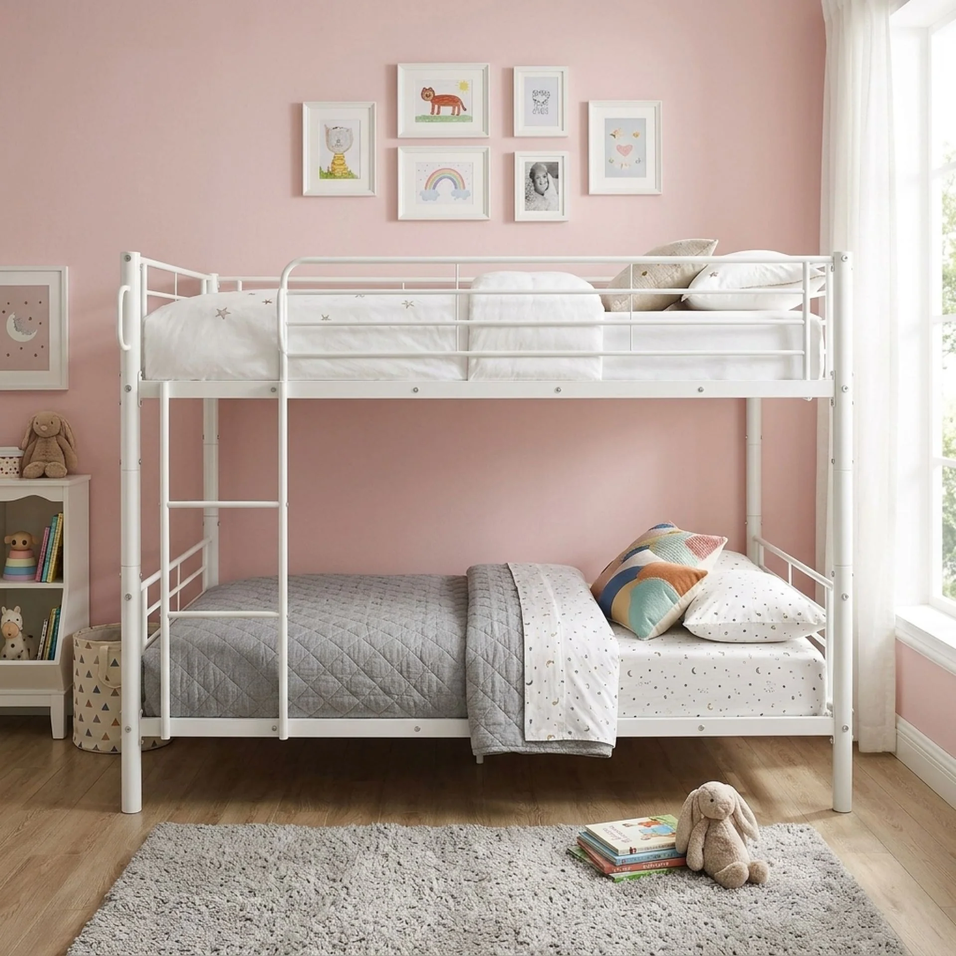 Graid Single Metal Bunk Bed Frame - White - Image 4