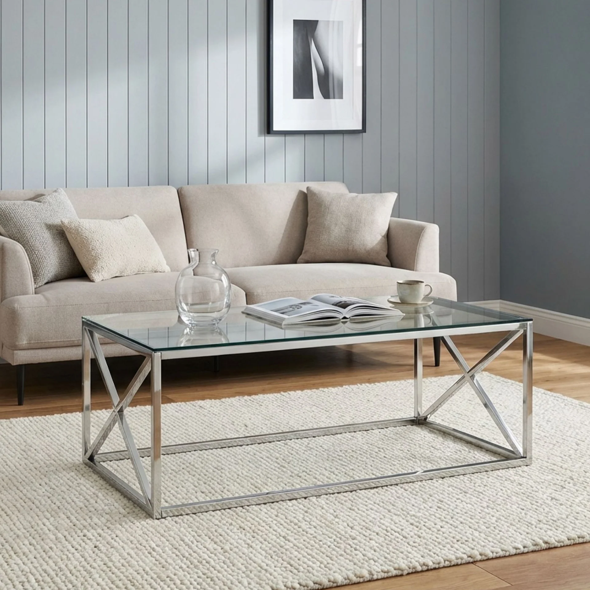 Greer Tempered Glass Rectangular Coffee Table